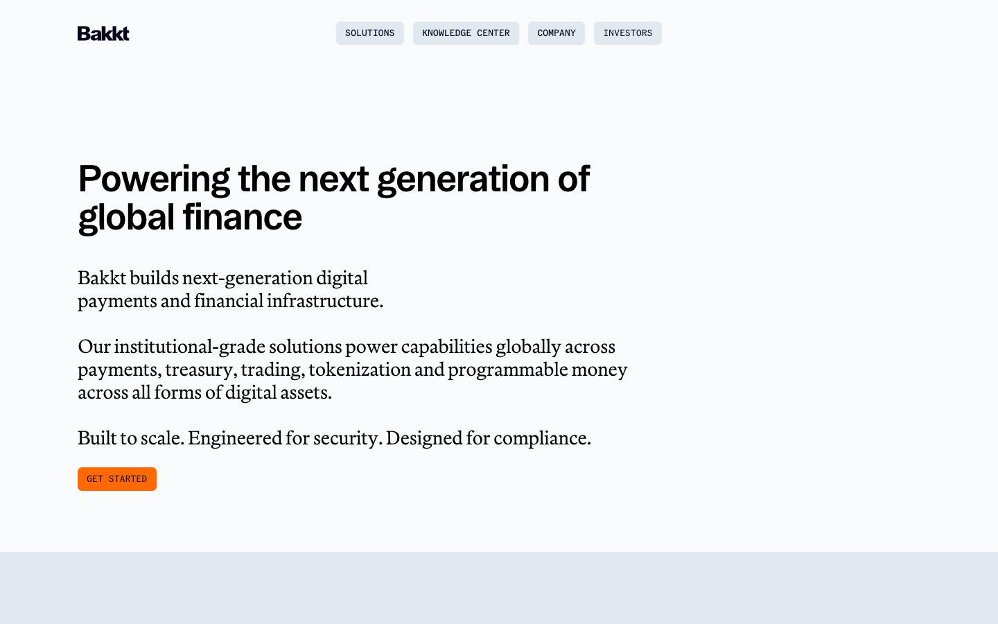 Bakkt's homepage, as read on Oct 2, 2026