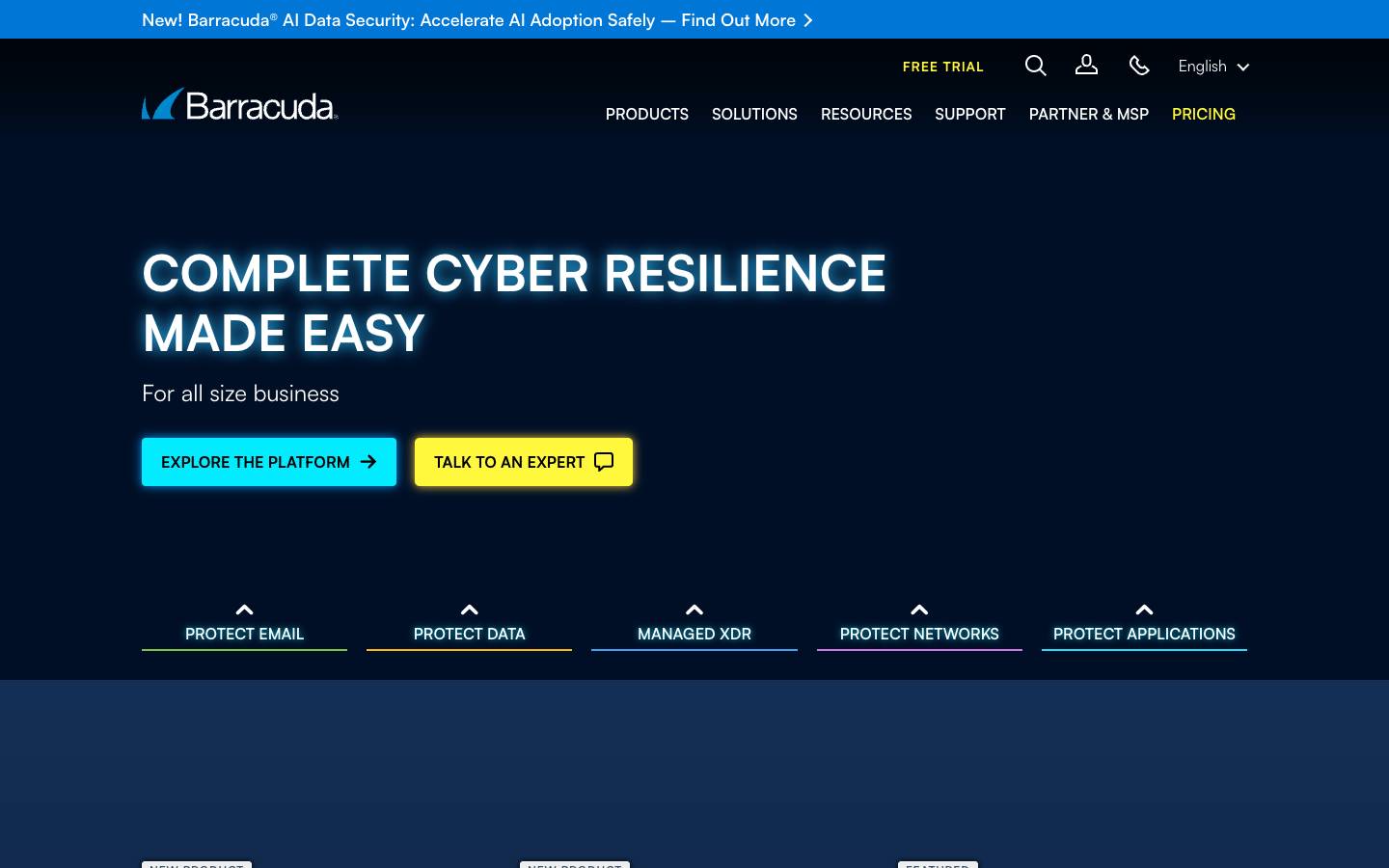 Barracuda Networks's homepage, as read on Oct 6, 2026
