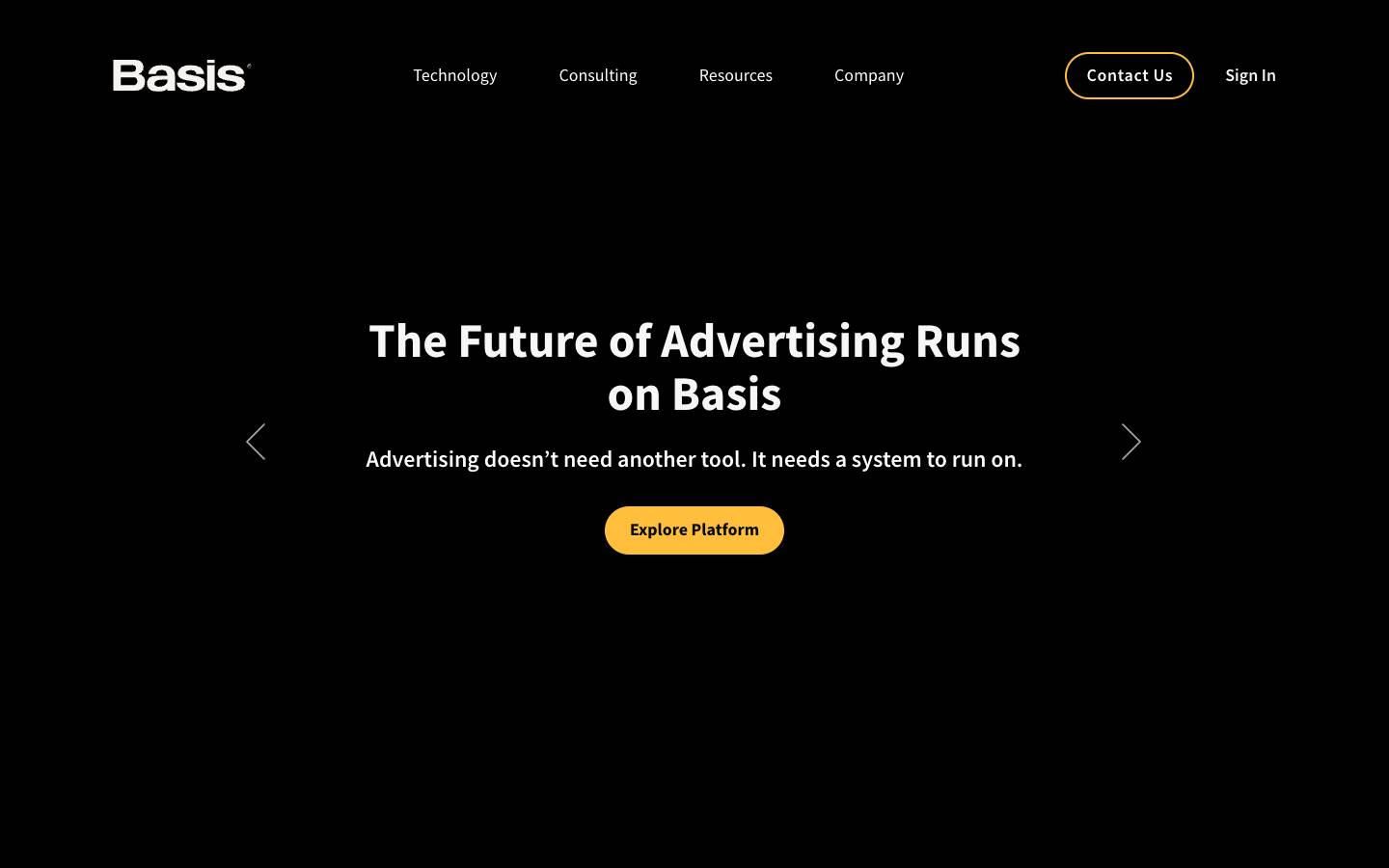 Basis's homepage, as read on Oct 2, 2026