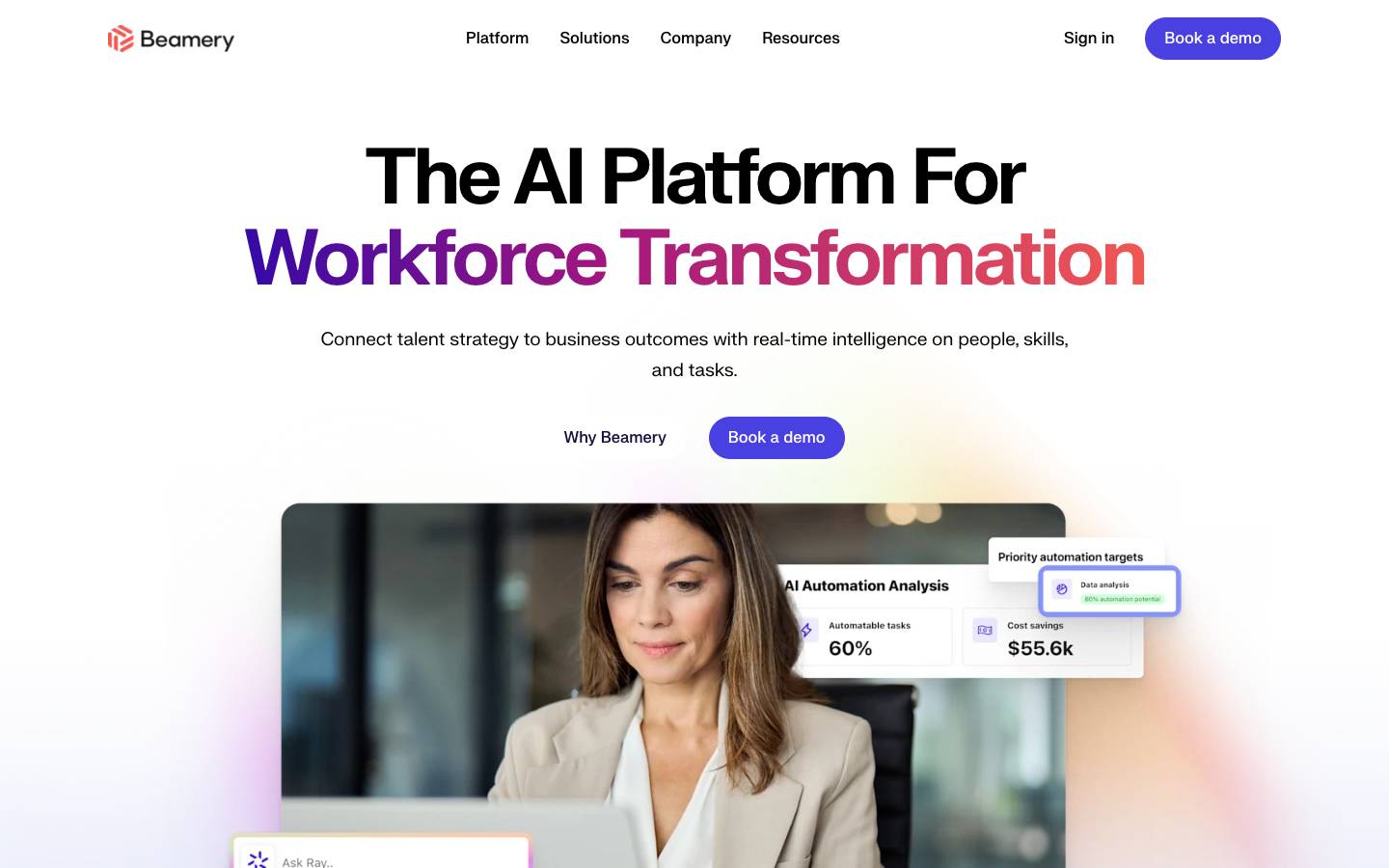 Beamery's homepage, as read on Oct 2, 2026