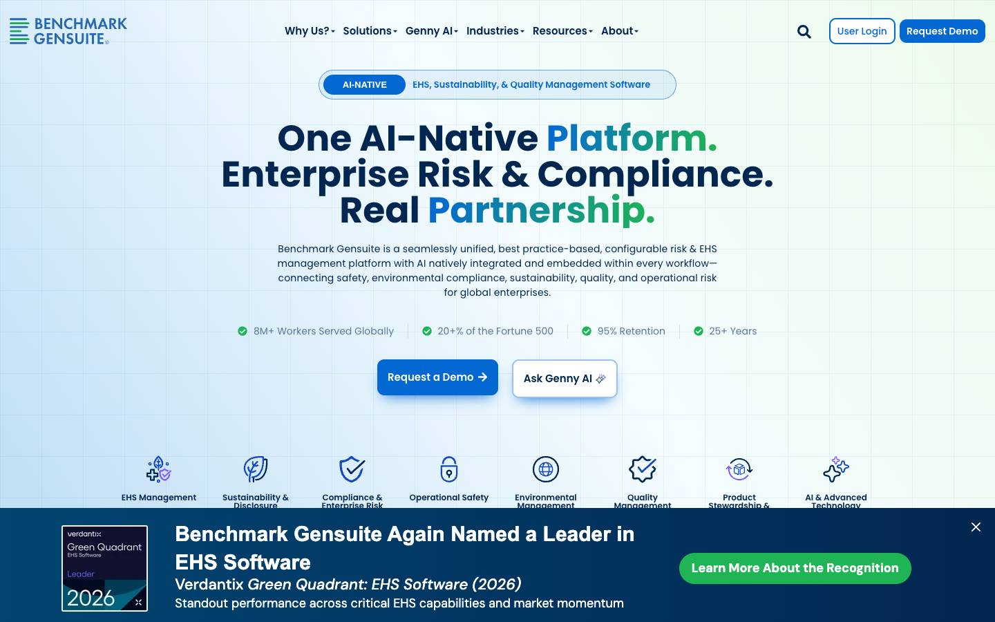 Benchmark Gensuite's homepage, as read on Oct 2, 2026