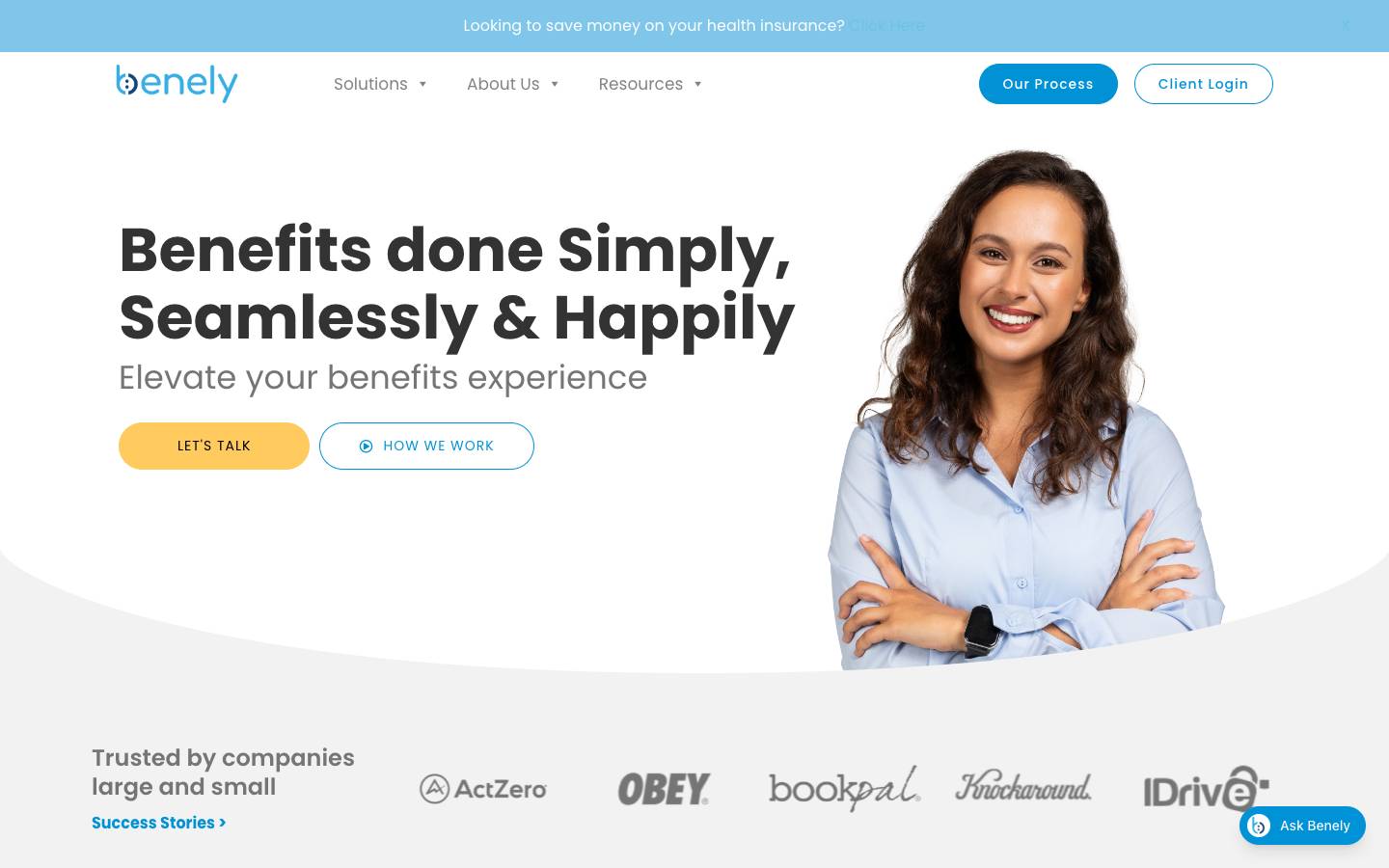 Benely's homepage, as read on Oct 2, 2026