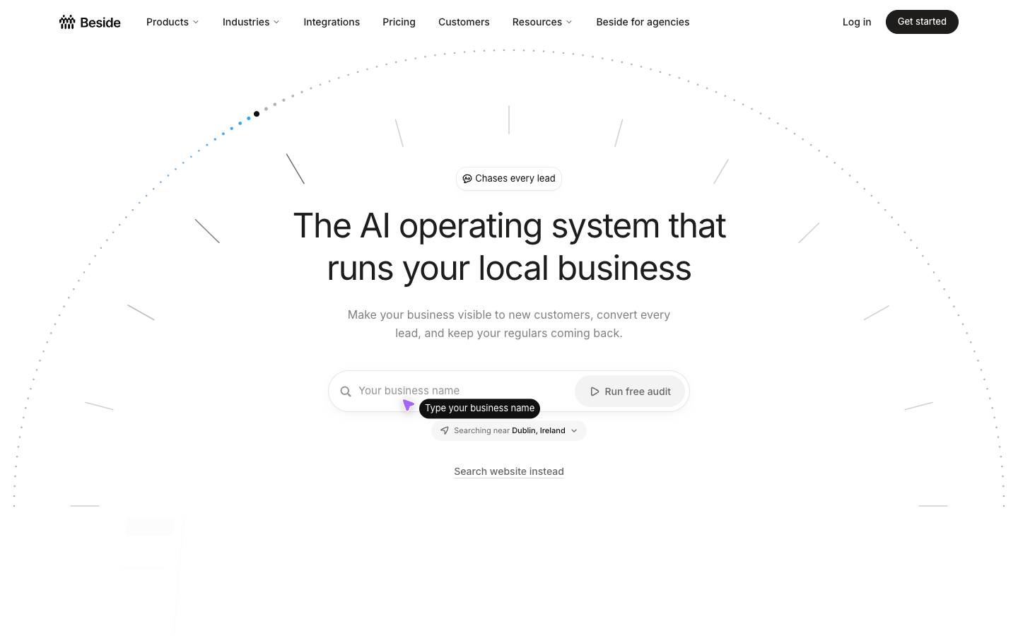 Beside's homepage, as read on Oct 2, 2026