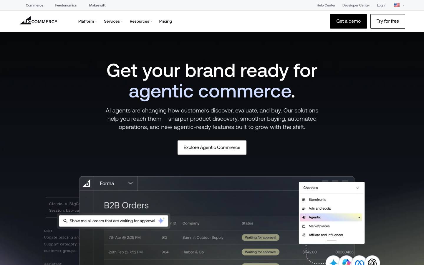 BigCommerce's homepage, as read on Oct 2, 2026