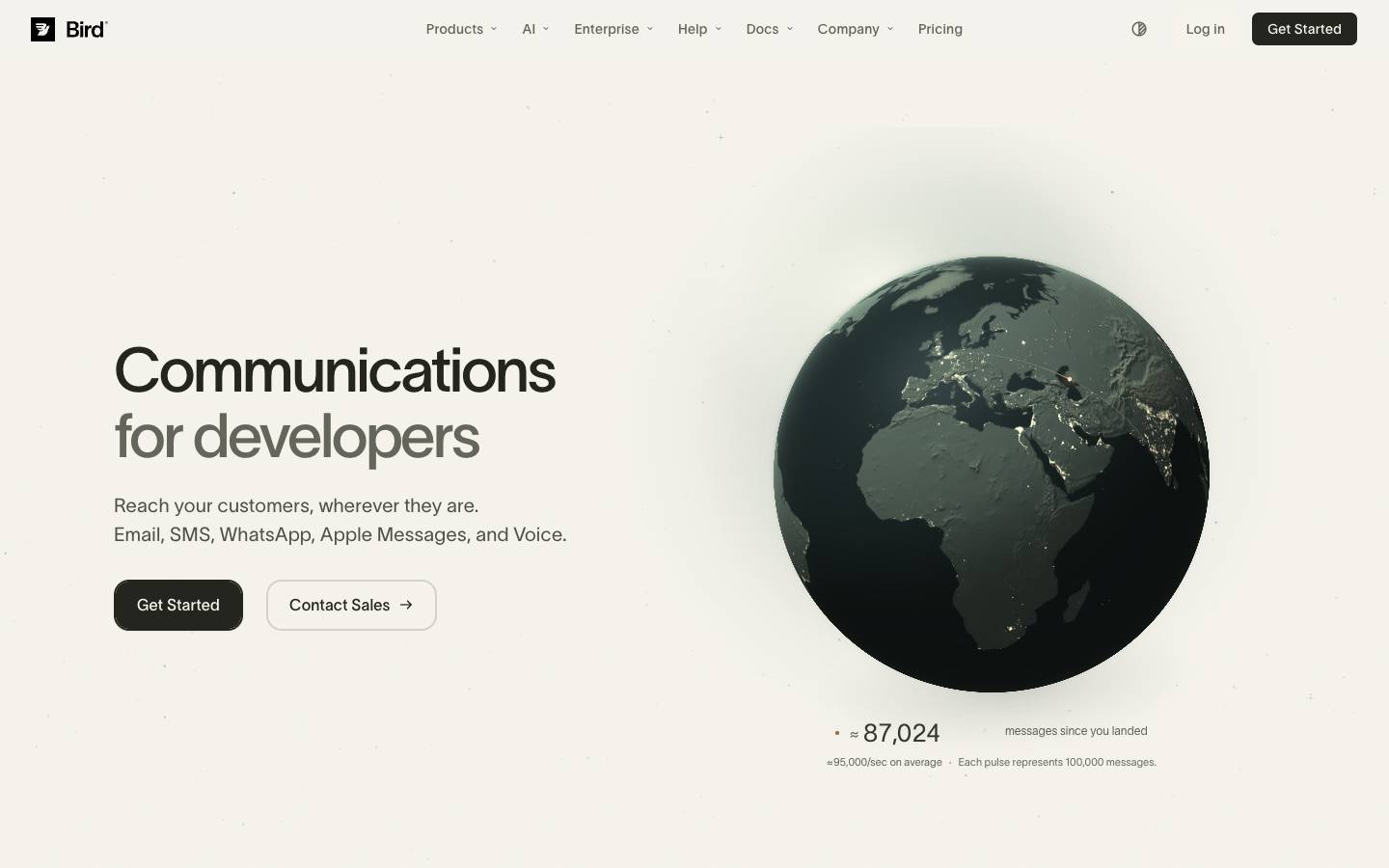 Bird's homepage, as read on Oct 6, 2026