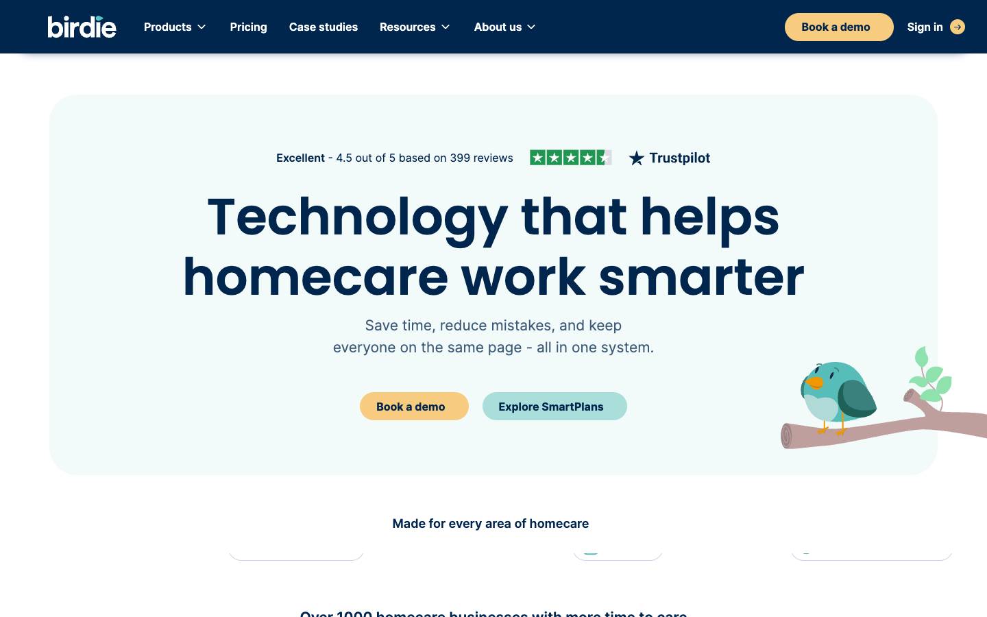 Birdie's homepage, as read on Oct 2, 2026