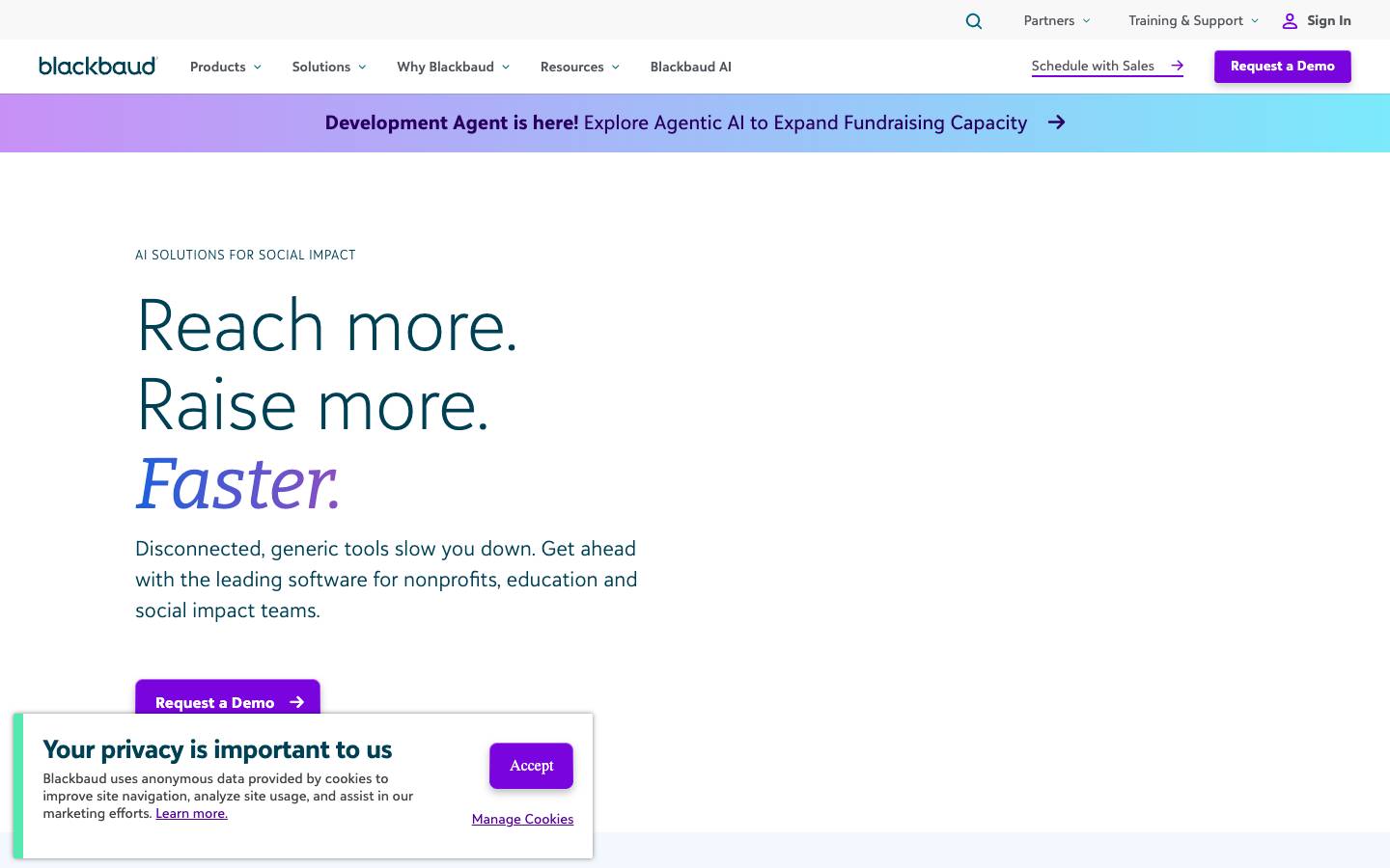 Blackbaud's homepage, as read on Oct 2, 2026