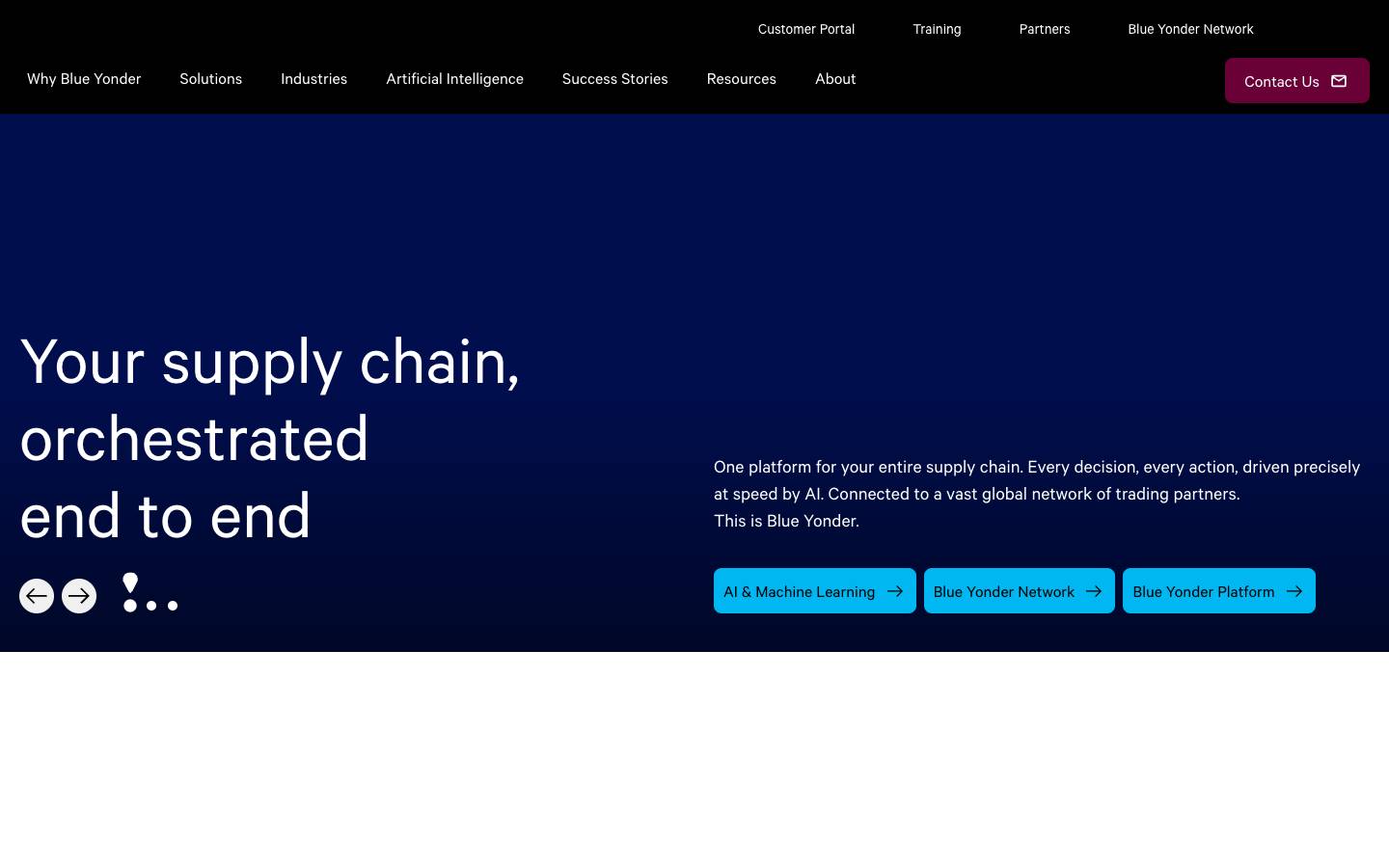 Blue Yonder's homepage, as read on Oct 6, 2026