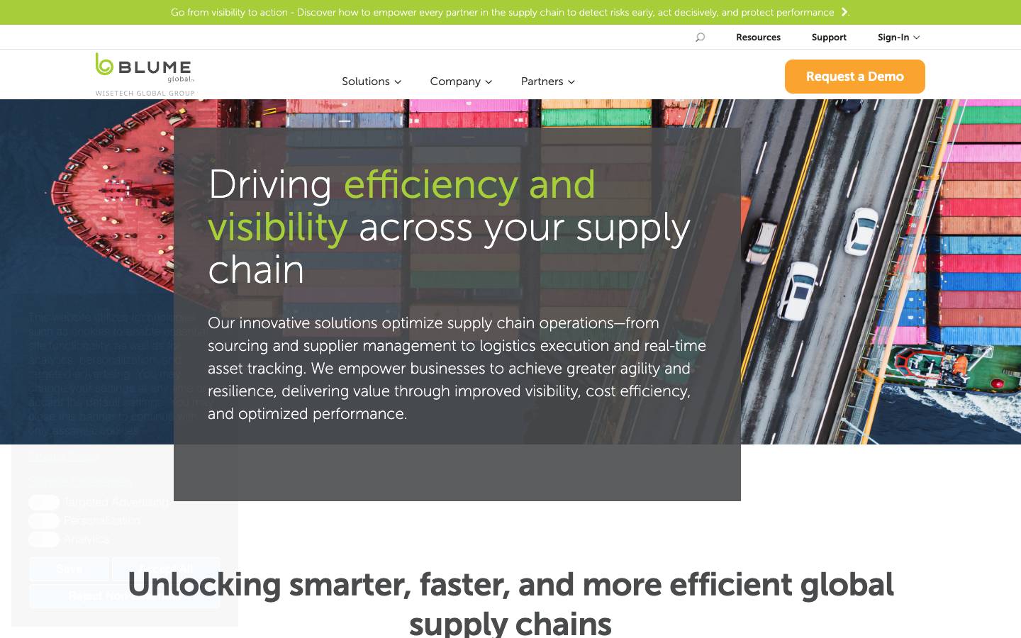 Blume Global's homepage, as read on Oct 2, 2026