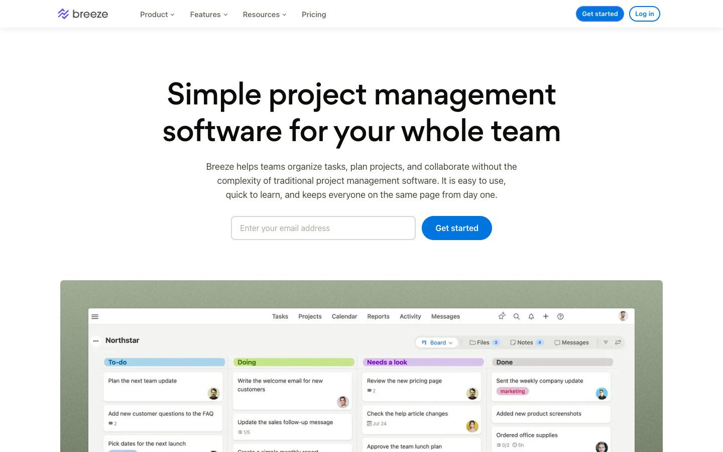 Breeze's homepage, as read on Oct 2, 2026