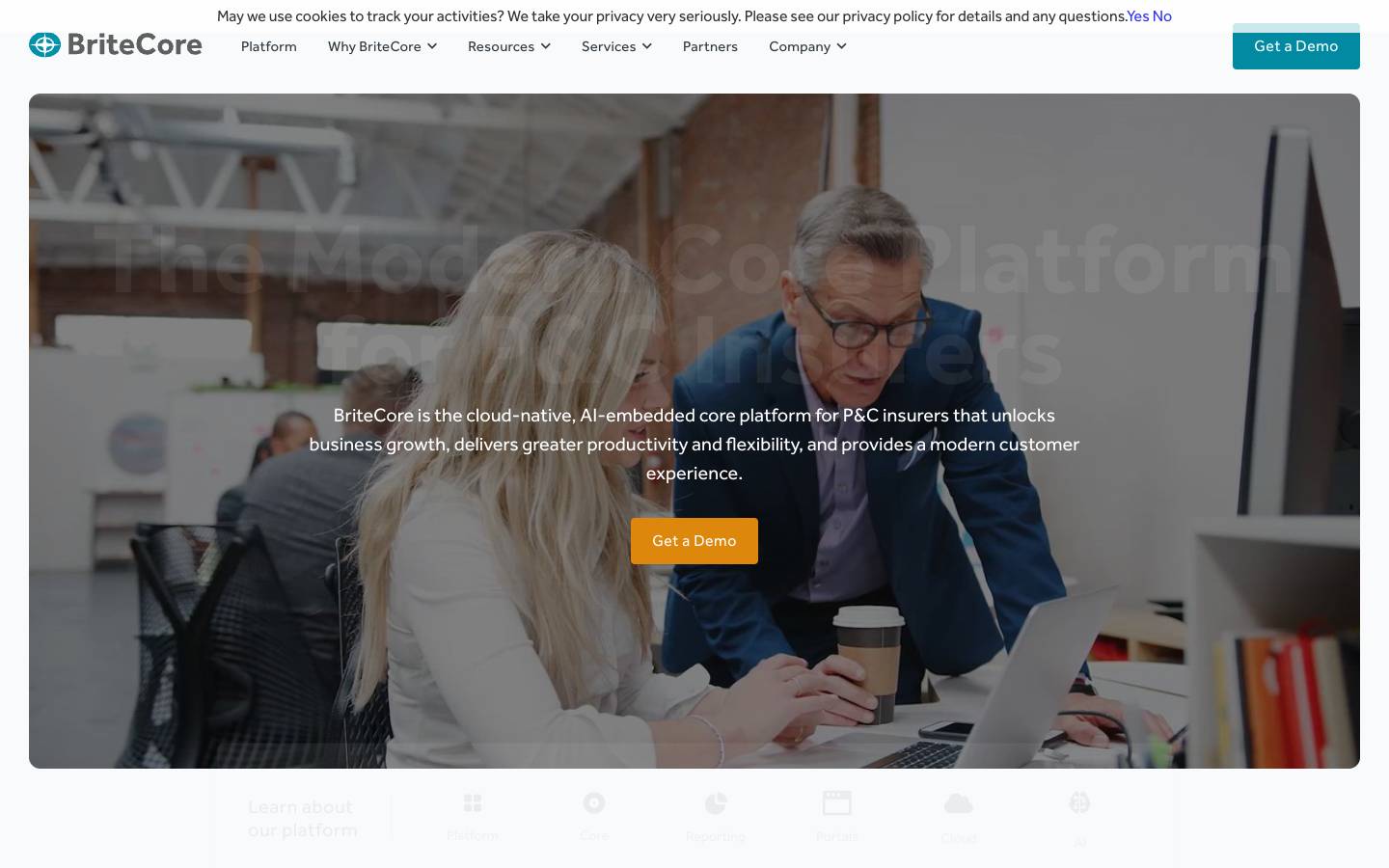 BriteCore's homepage, as read on Oct 6, 2026