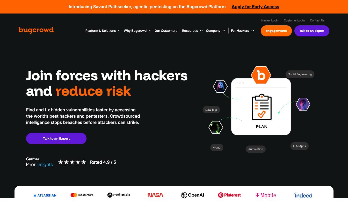 Bugcrowd's homepage, as read on Oct 2, 2026