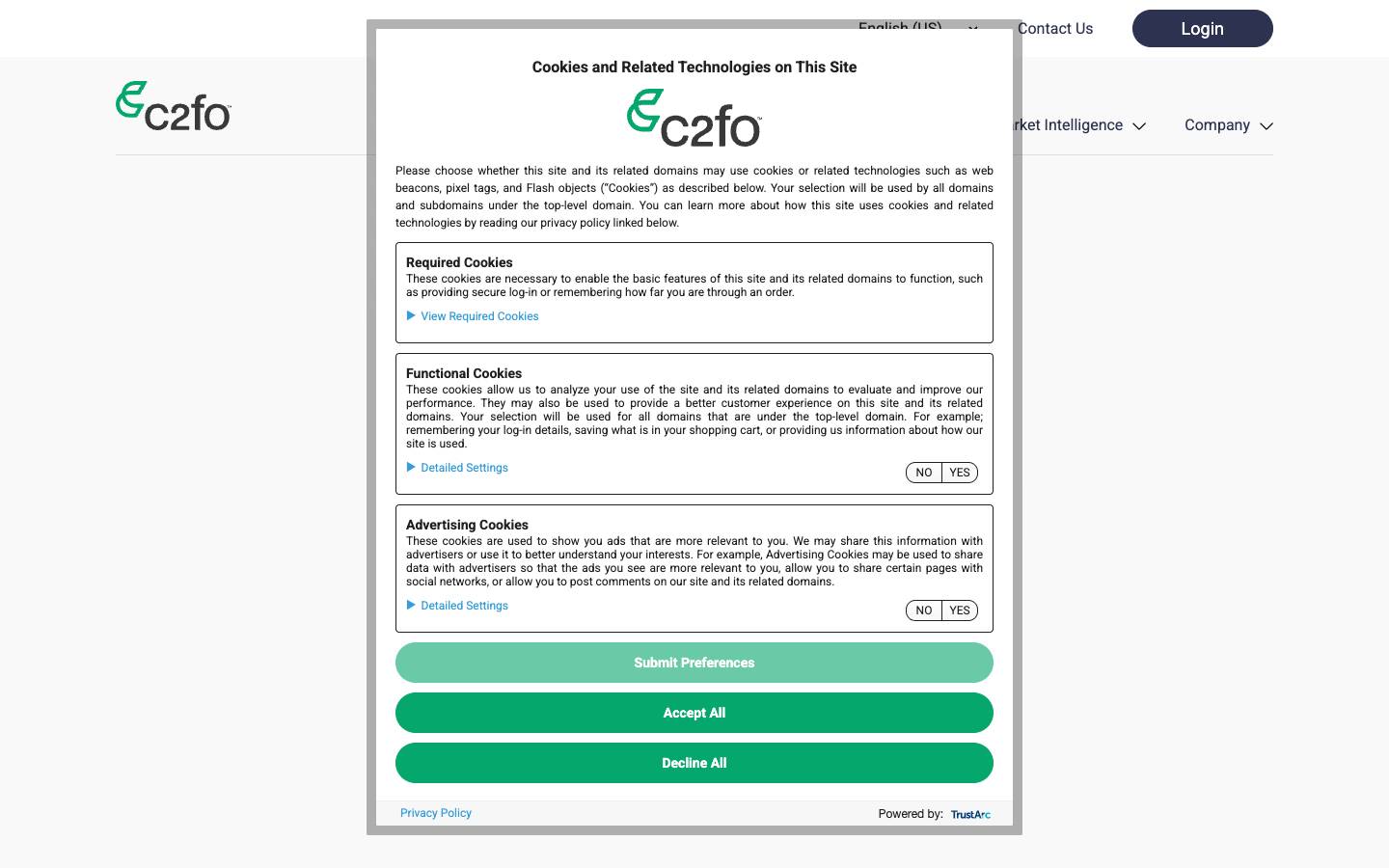 C2FO's homepage, as read on Oct 6, 2026