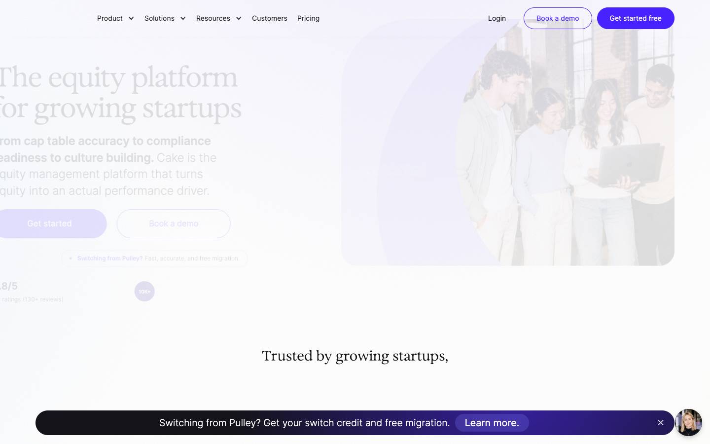 Cakeequity's homepage, as read on Oct 6, 2026