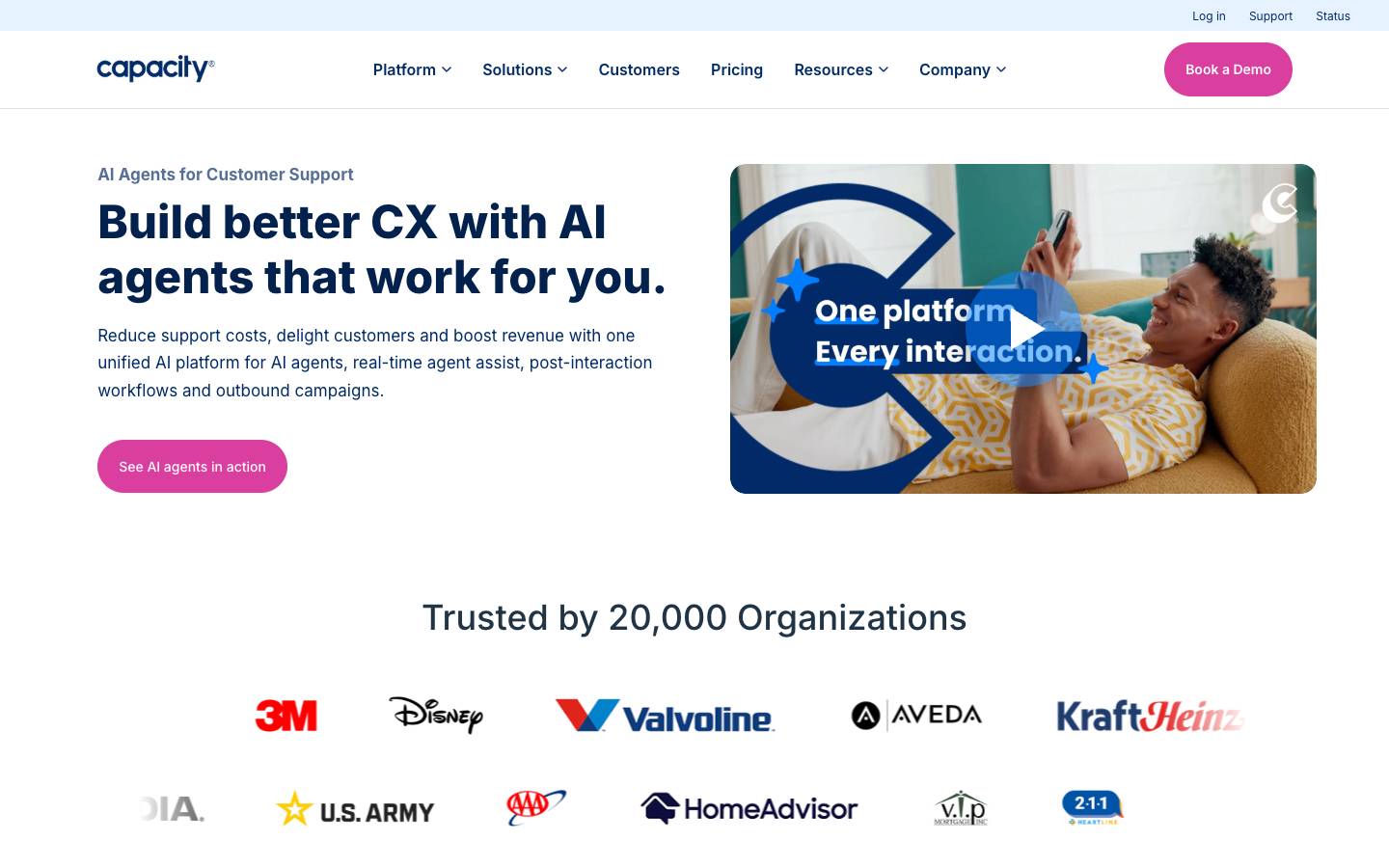 Capacity's homepage, as read on Oct 2, 2026