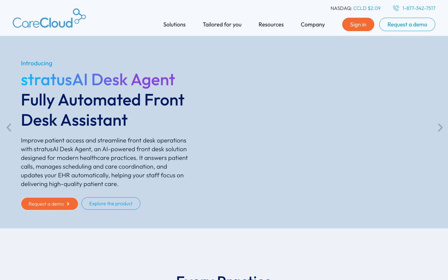 CareCloud's homepage, as read on Oct 2, 2026