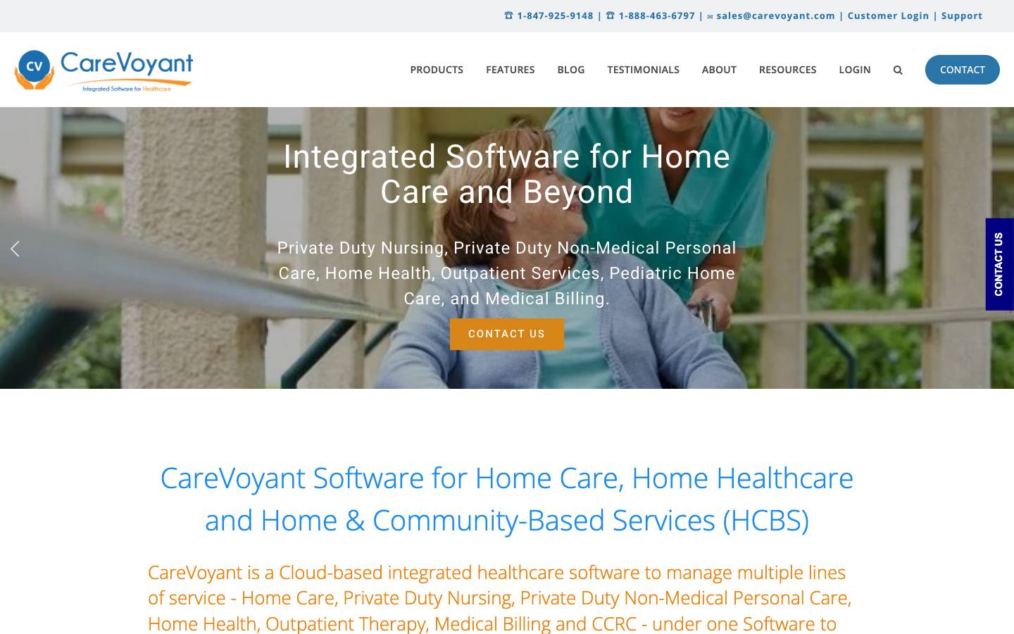 CareVoyant's homepage, as read on Oct 2, 2026