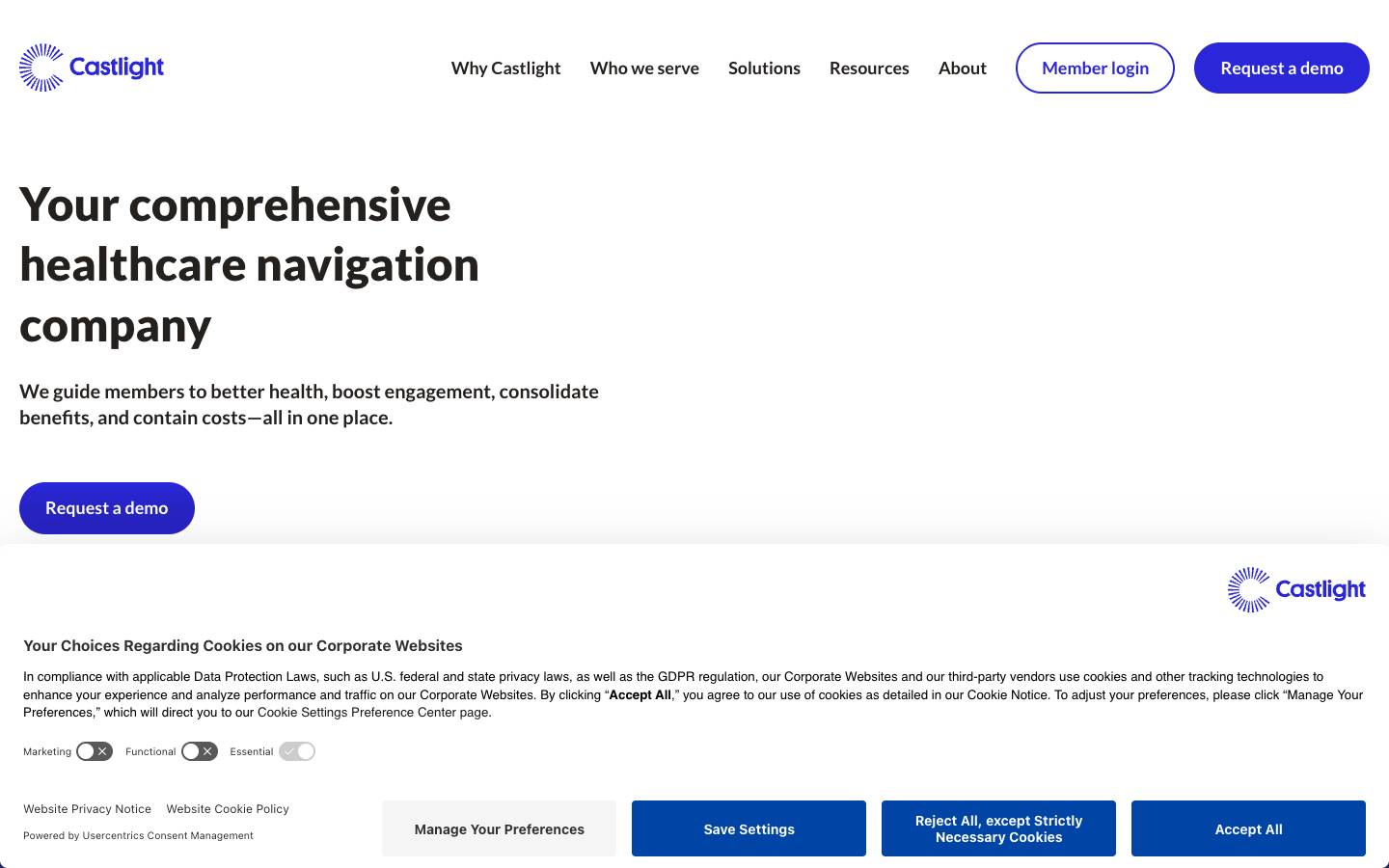 Castlight Health's homepage, as read on Oct 2, 2026