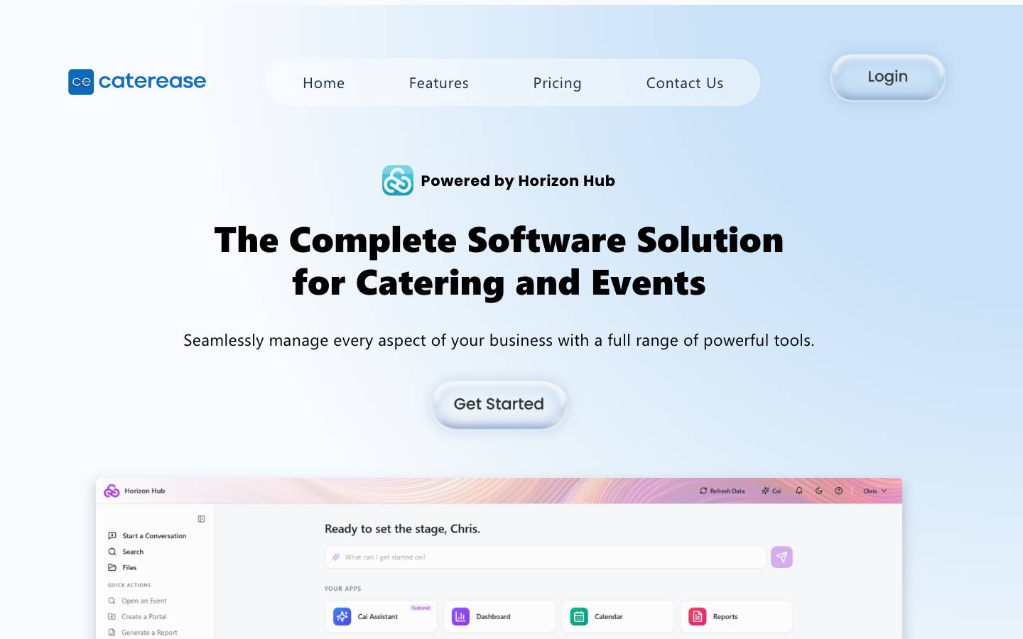 Caterease's homepage, as read on Oct 2, 2026