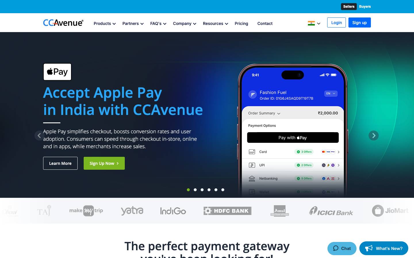 CCAvenue's homepage, as read on Oct 2, 2026
