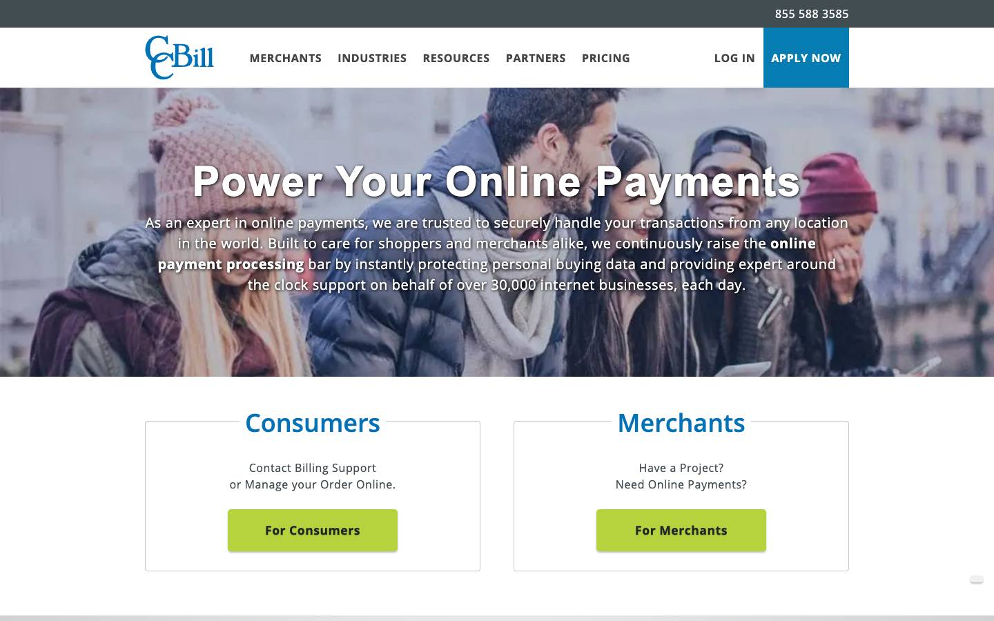 CCBill's homepage, as read on Oct 2, 2026