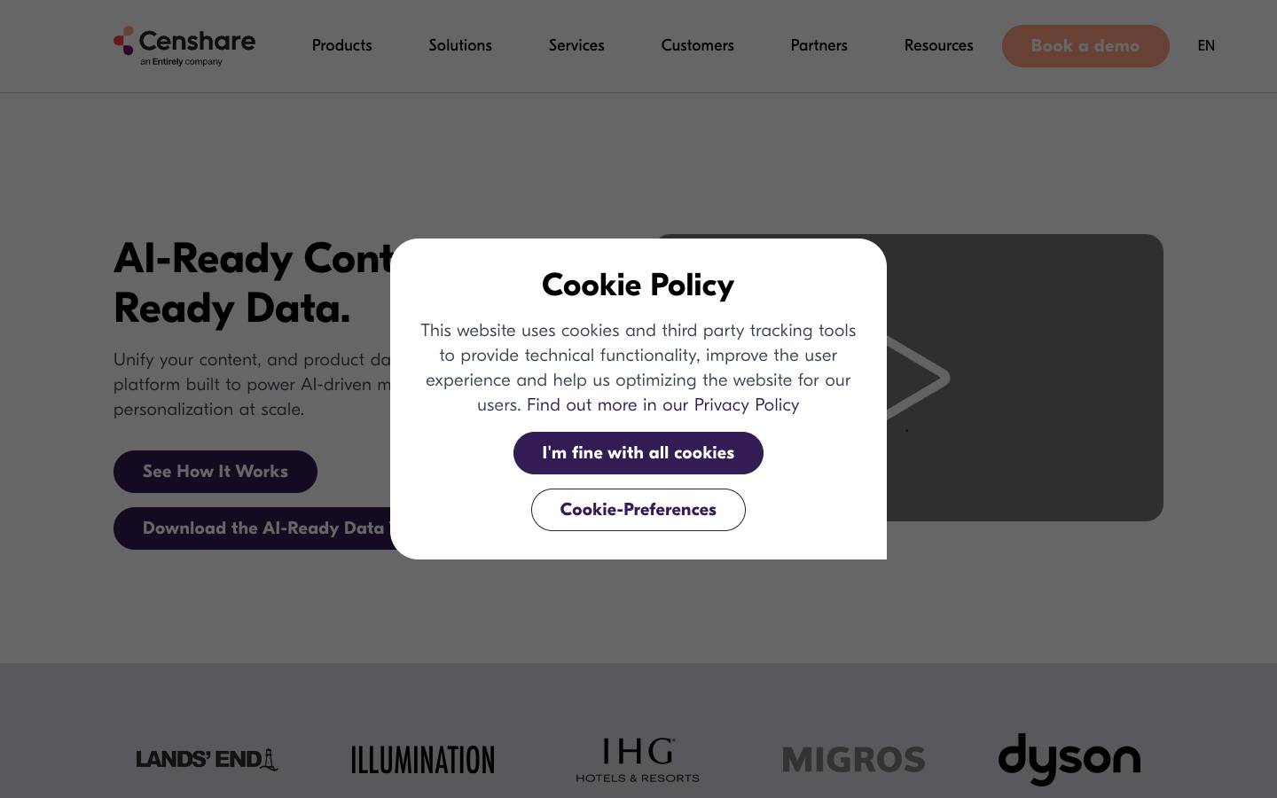 Censhare's homepage, as read on Oct 2, 2026