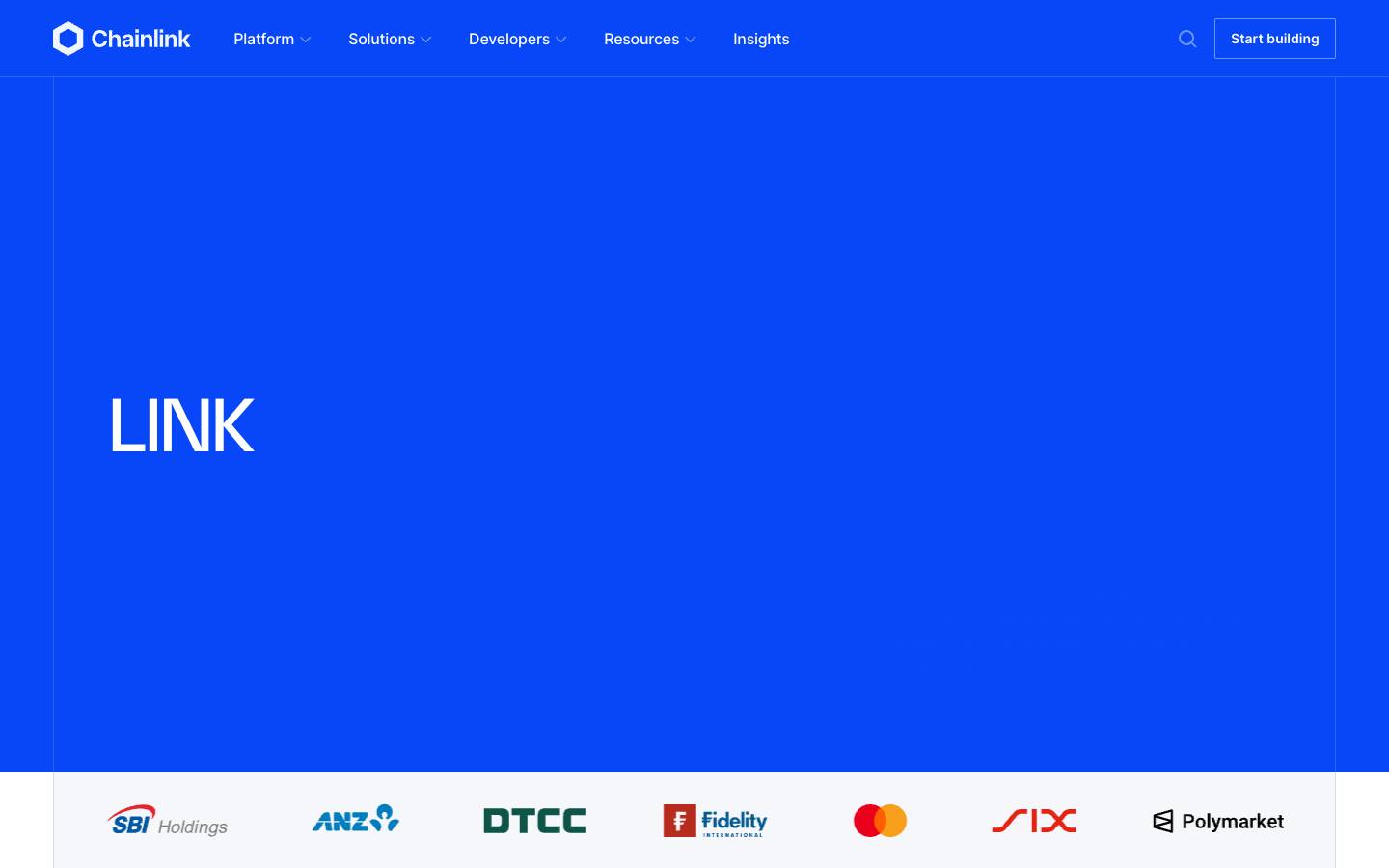 Chainlink's homepage, as read on Oct 6, 2026