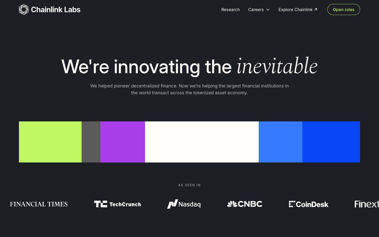 Chainlink Labs's homepage, as read on Oct 2, 2026