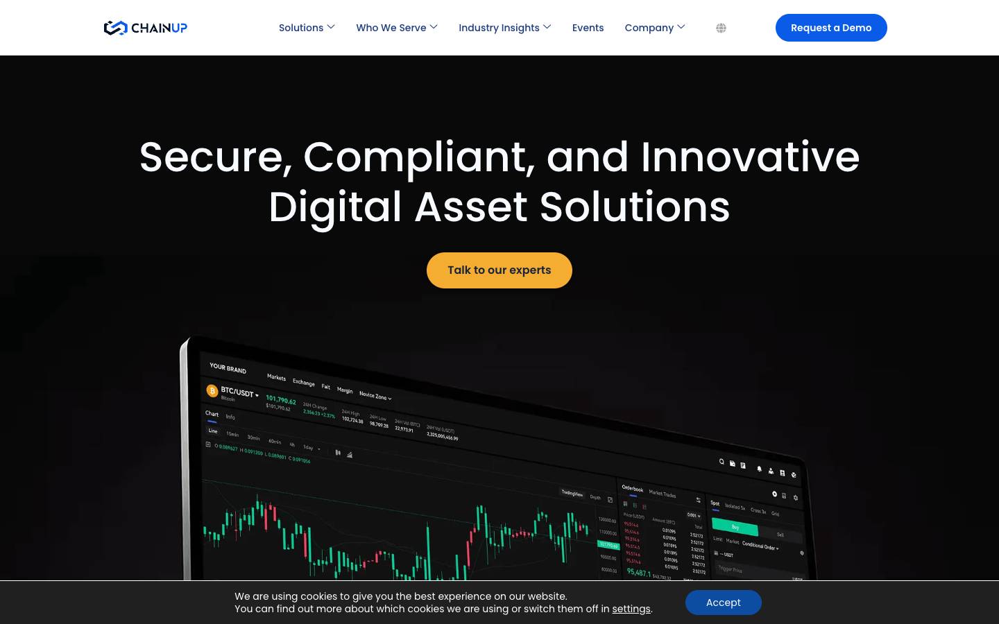 ChainUp's homepage, as read on Oct 2, 2026