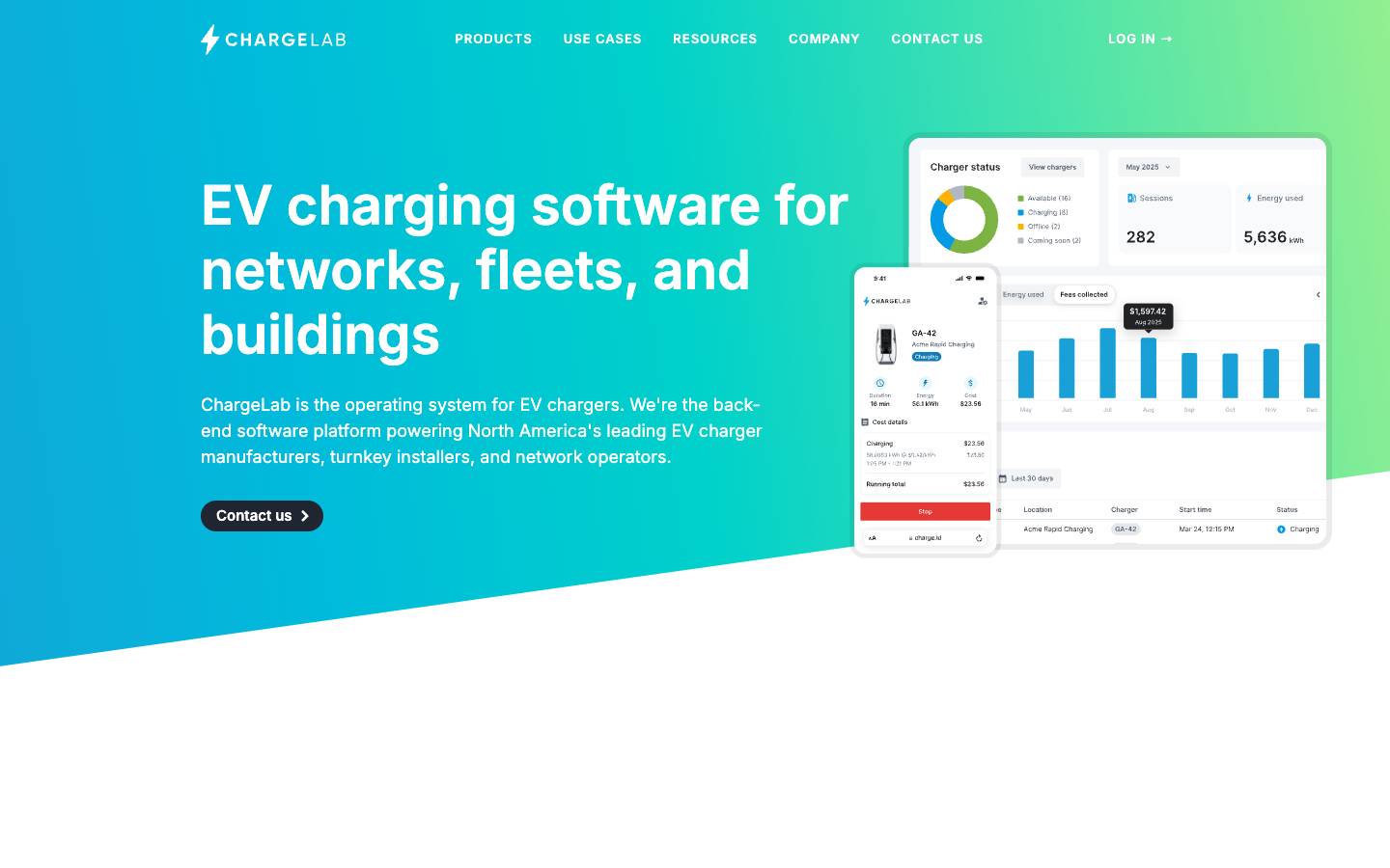 ChargeLab's homepage, as read on Oct 2, 2026
