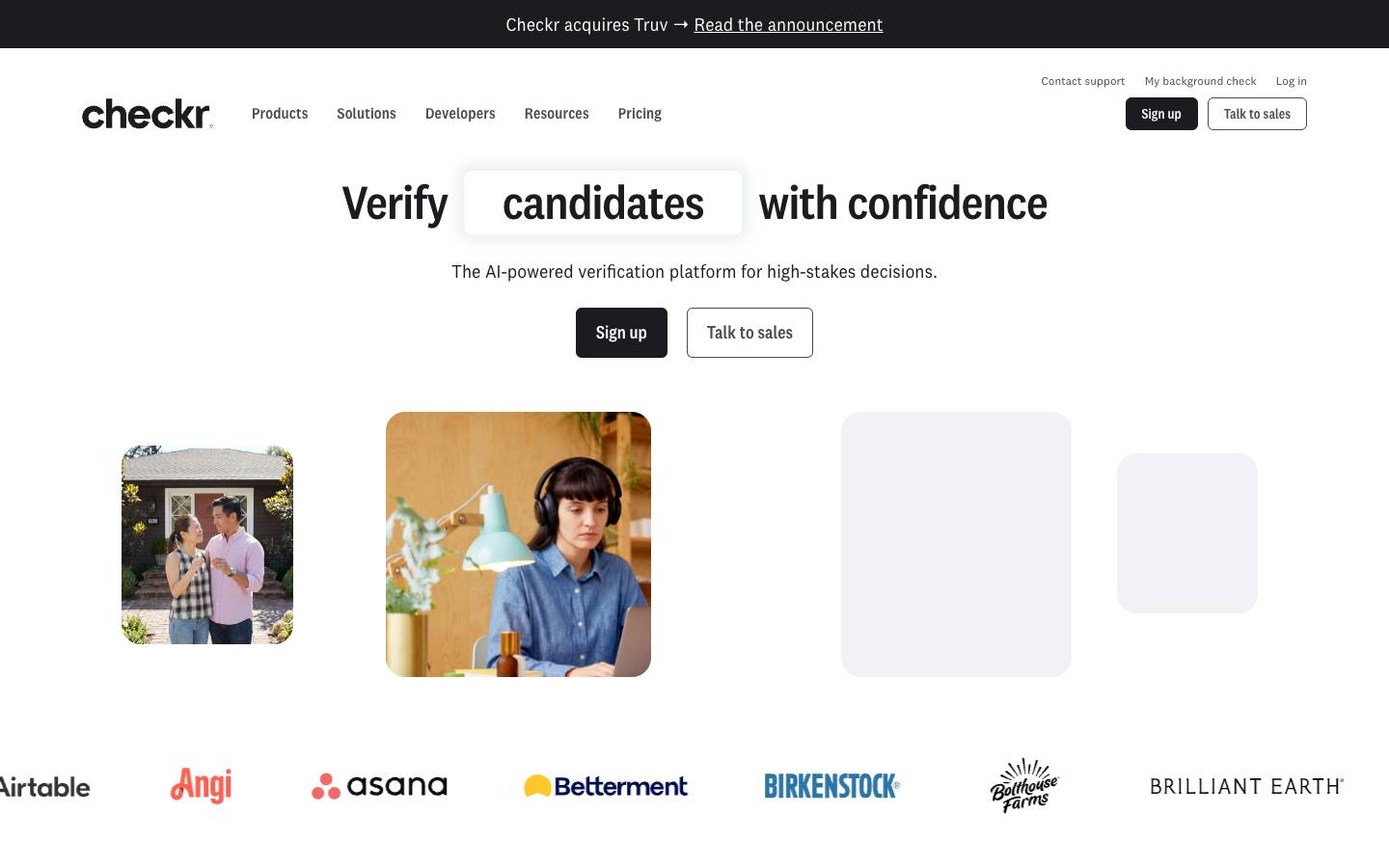 Checkr's homepage, as read on Oct 2, 2026