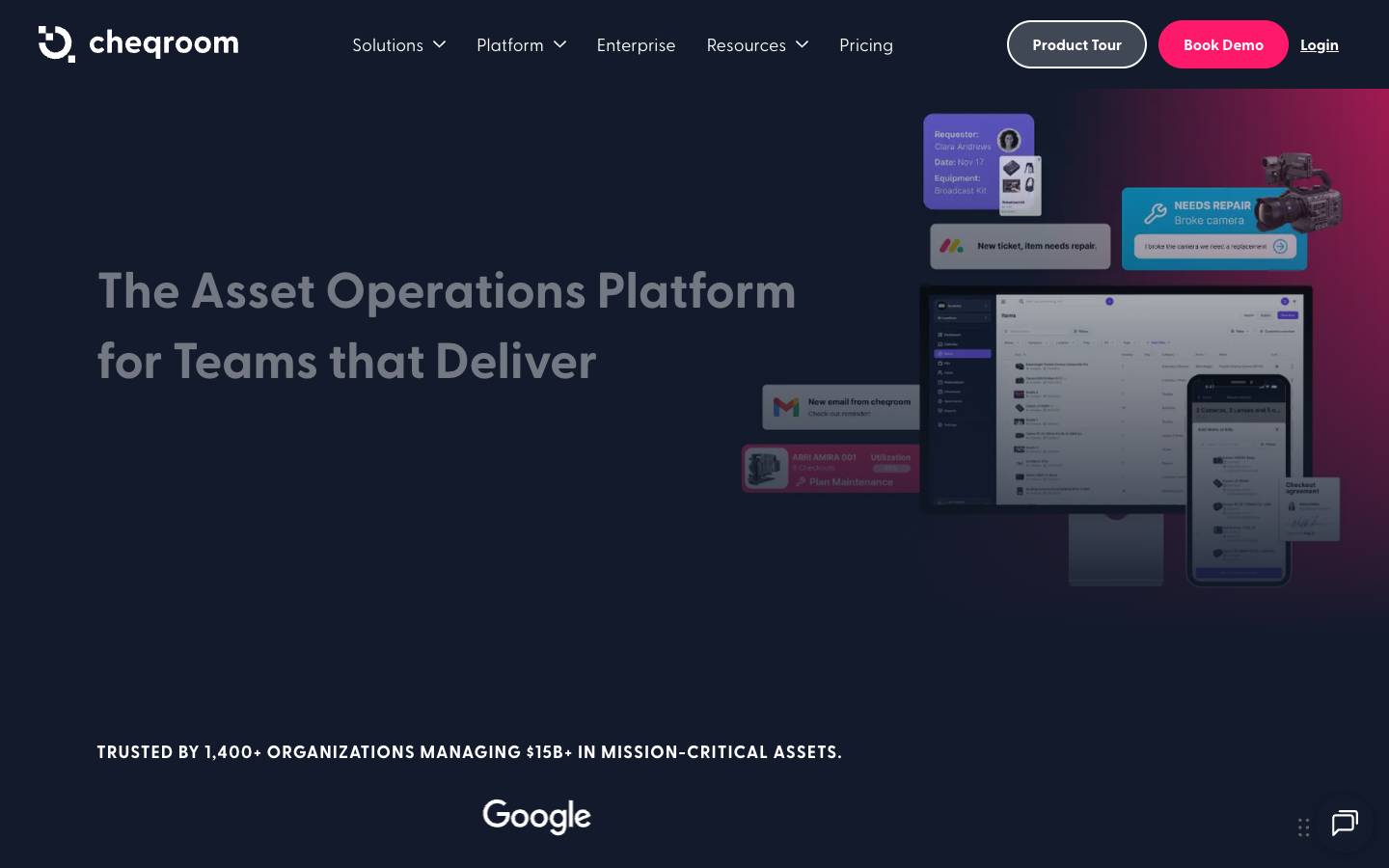 Cheqroom's homepage, as read on Oct 2, 2026
