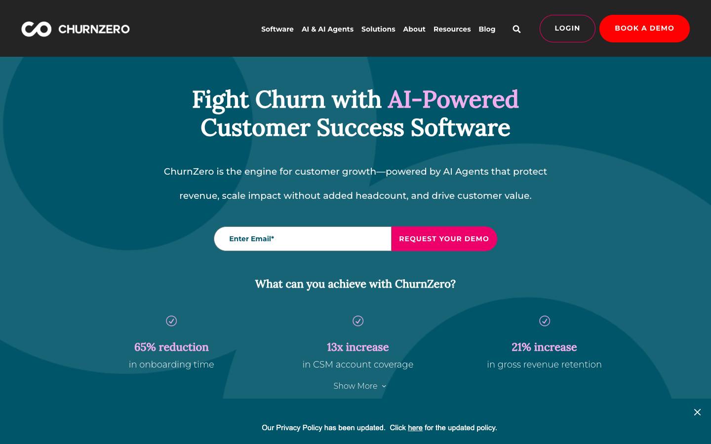 ChurnZero's homepage, as read on Oct 2, 2026