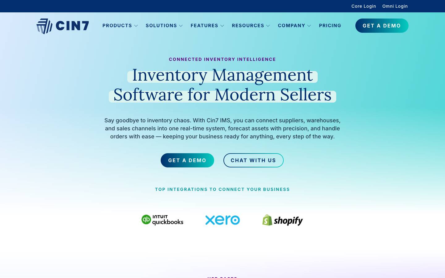 Cin7's homepage, as read on Oct 2, 2026