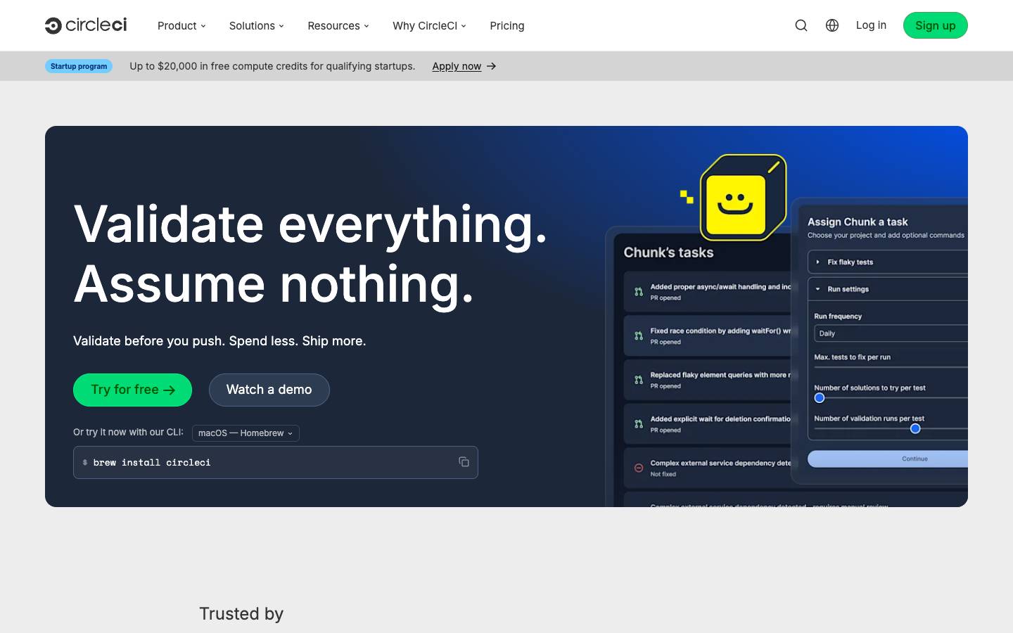 CircleCI's homepage, as read on Oct 2, 2026