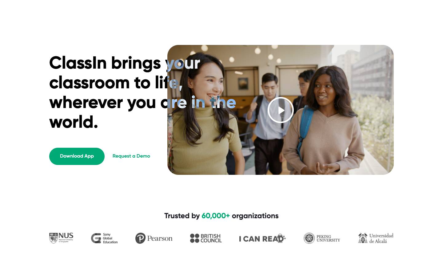 ClassIn's homepage, as read on Oct 2, 2026