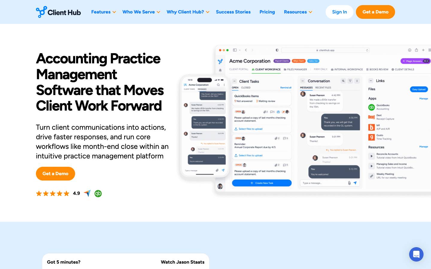 Clienthub's homepage, as read on Oct 2, 2026