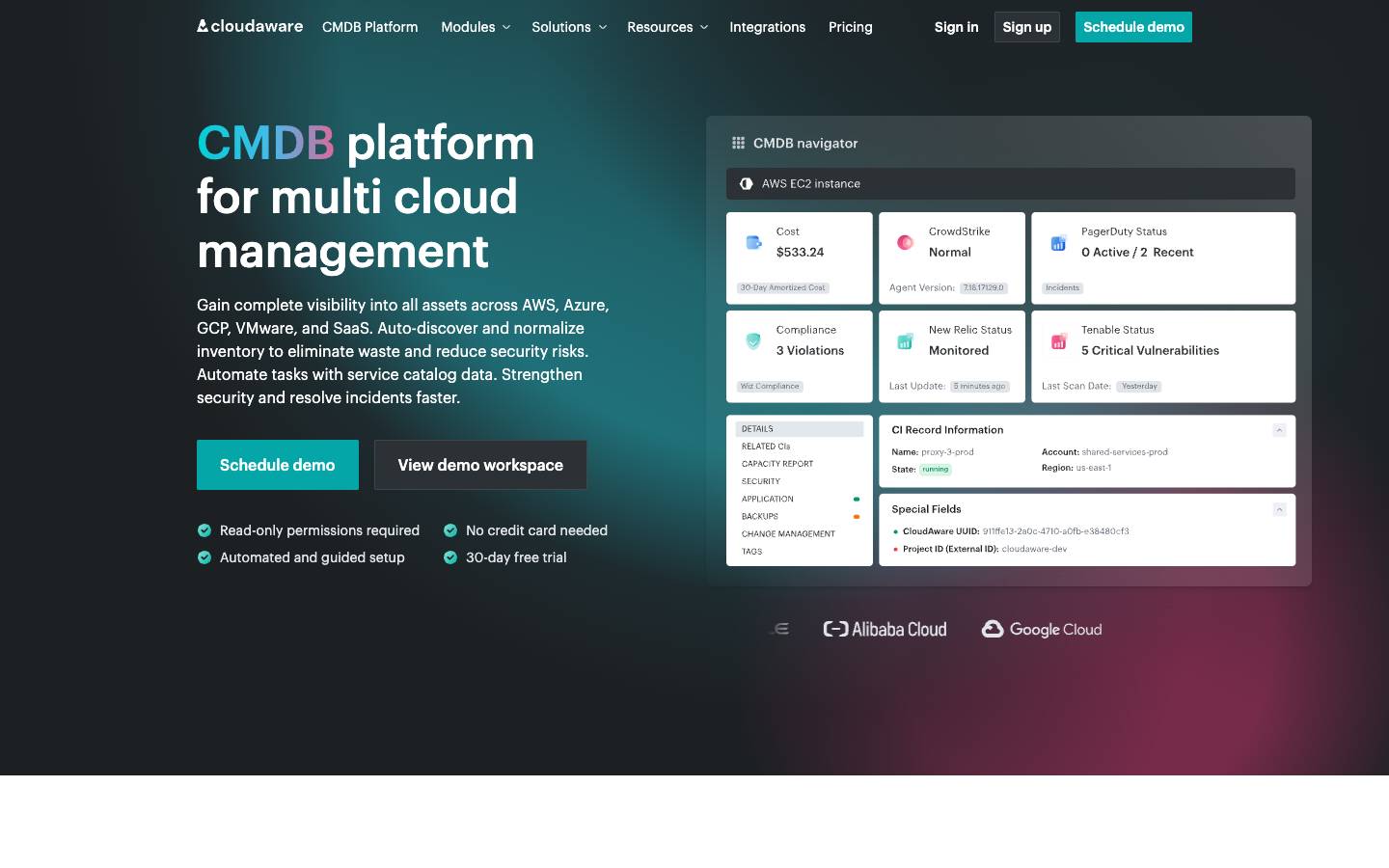 Cloudaware's homepage, as read on Oct 2, 2026