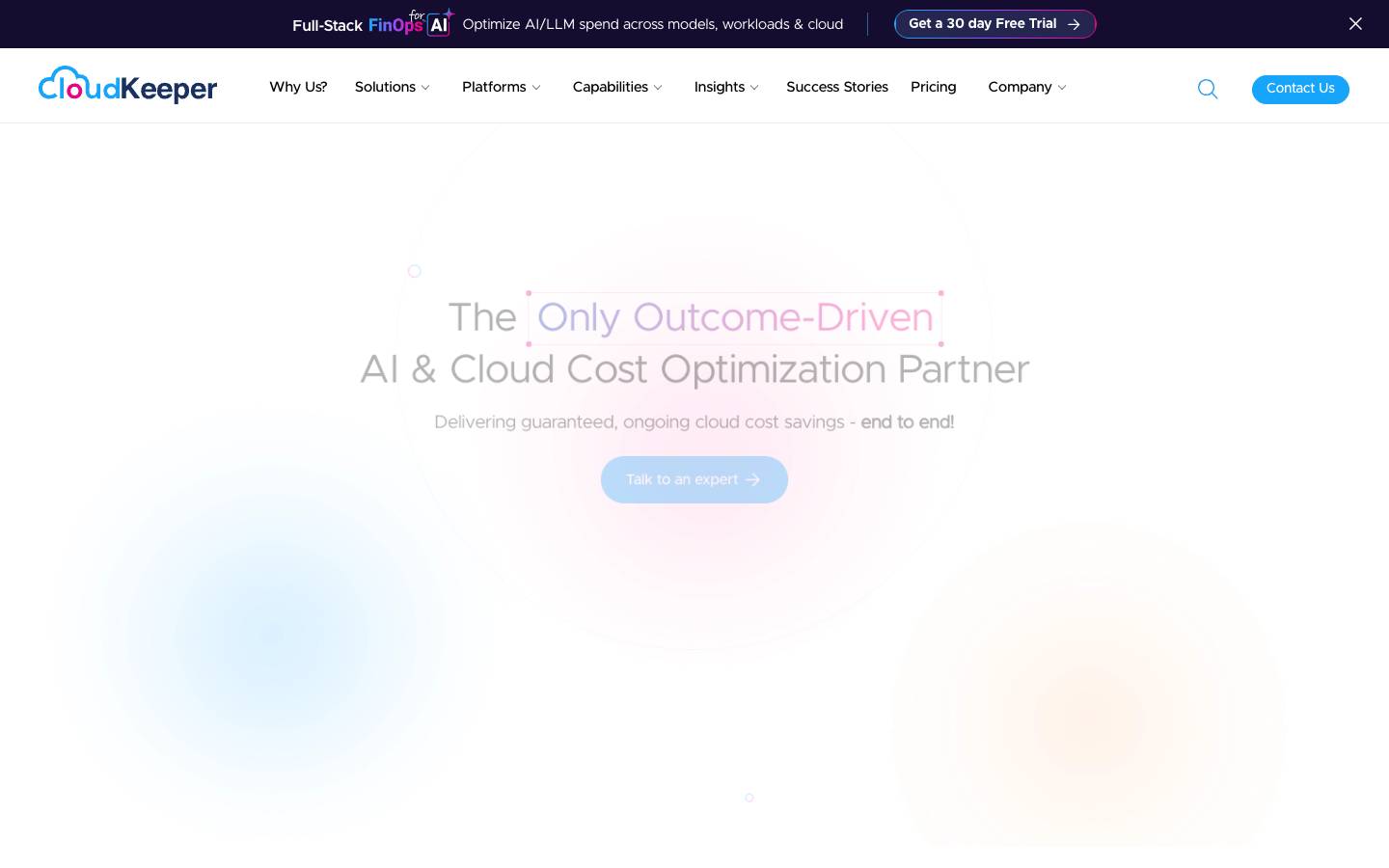 CloudKeeper's homepage, as read on Oct 2, 2026