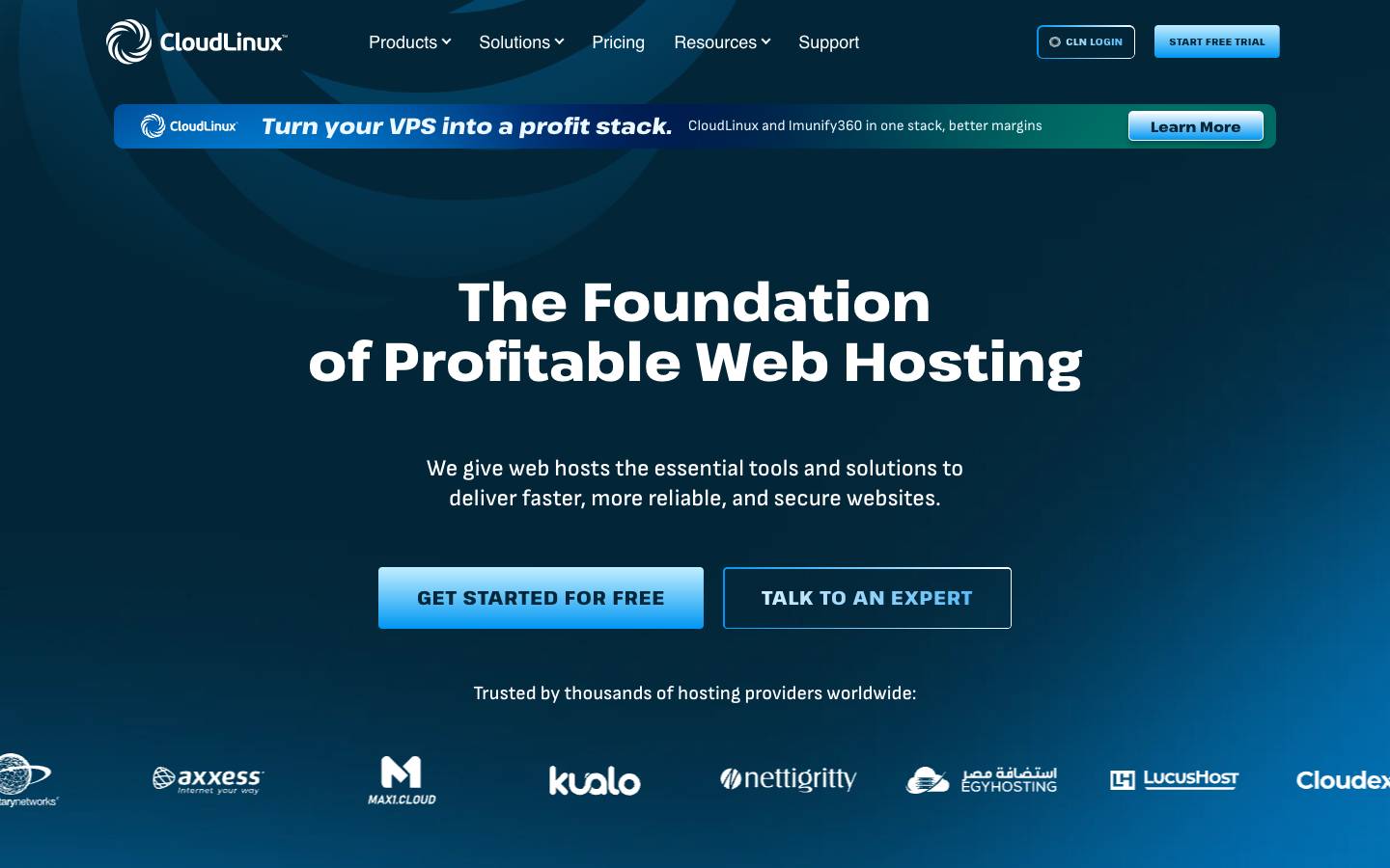 CloudLinux's homepage, as read on Oct 2, 2026