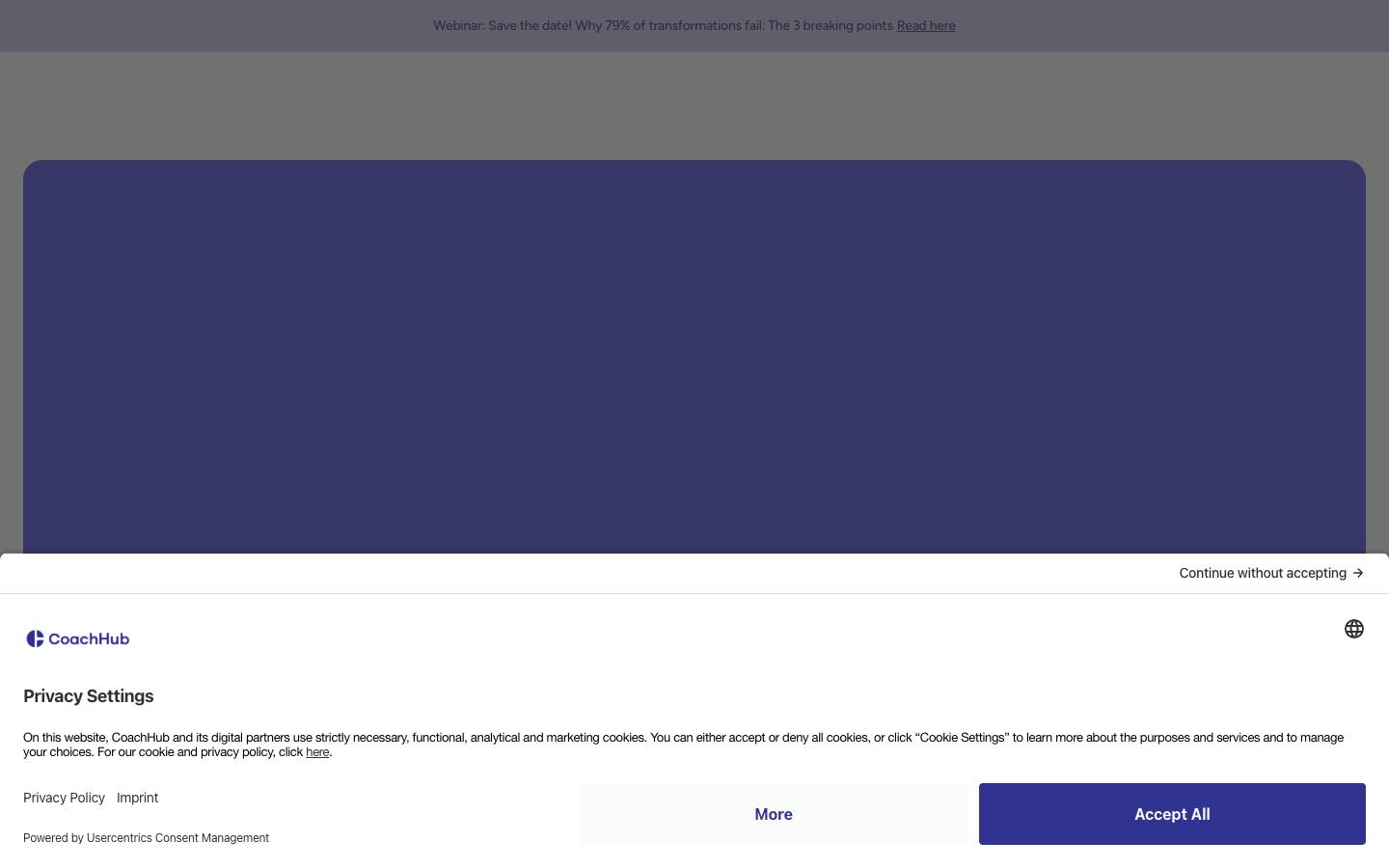 CoachHub's homepage, as read on Oct 6, 2026