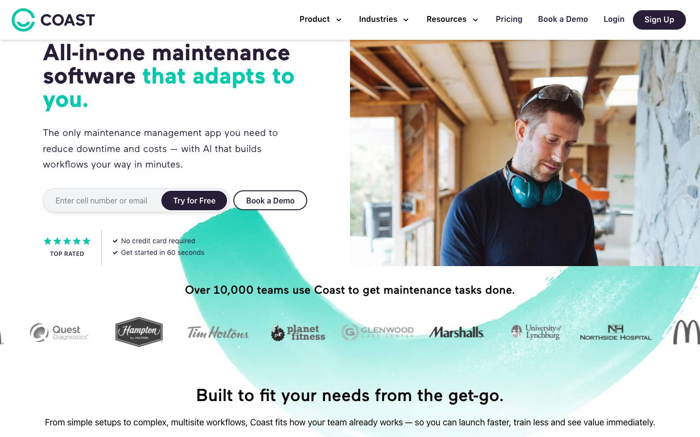 Coast's homepage, as read on Oct 2, 2026