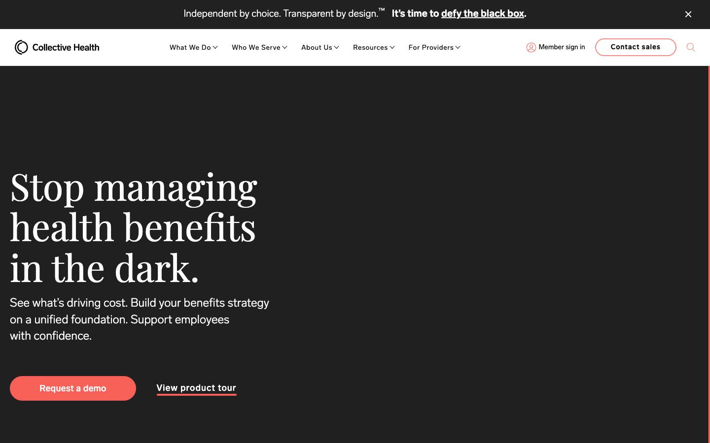 Collective Health's homepage, as read on Oct 2, 2026