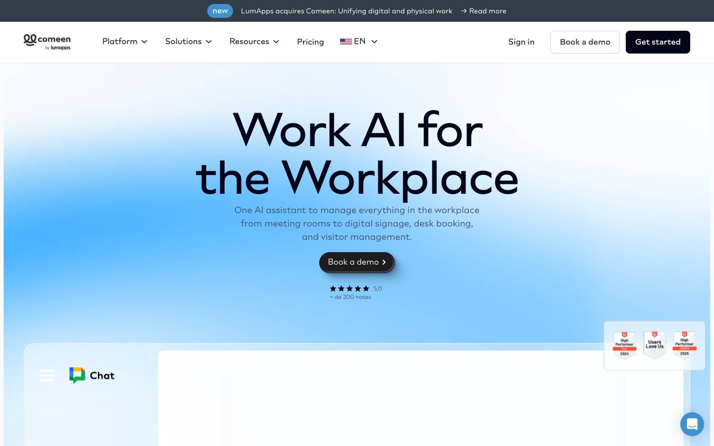Comeen's homepage, as read on Oct 2, 2026