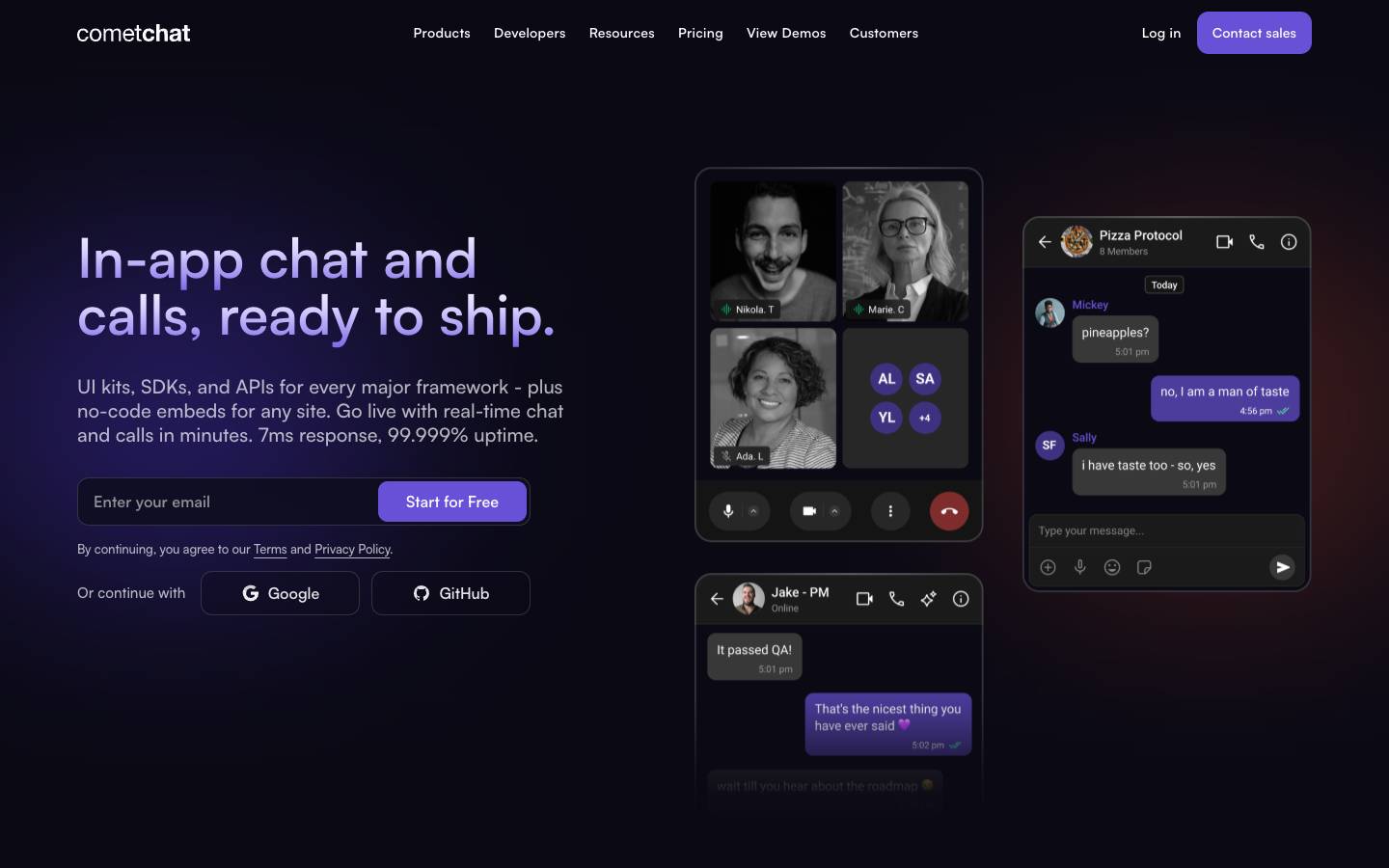 CometChat's homepage, as read on Oct 2, 2026