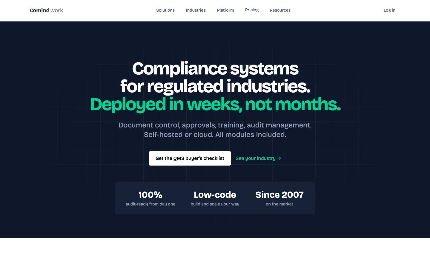 Comind's homepage, as read on Oct 2, 2026