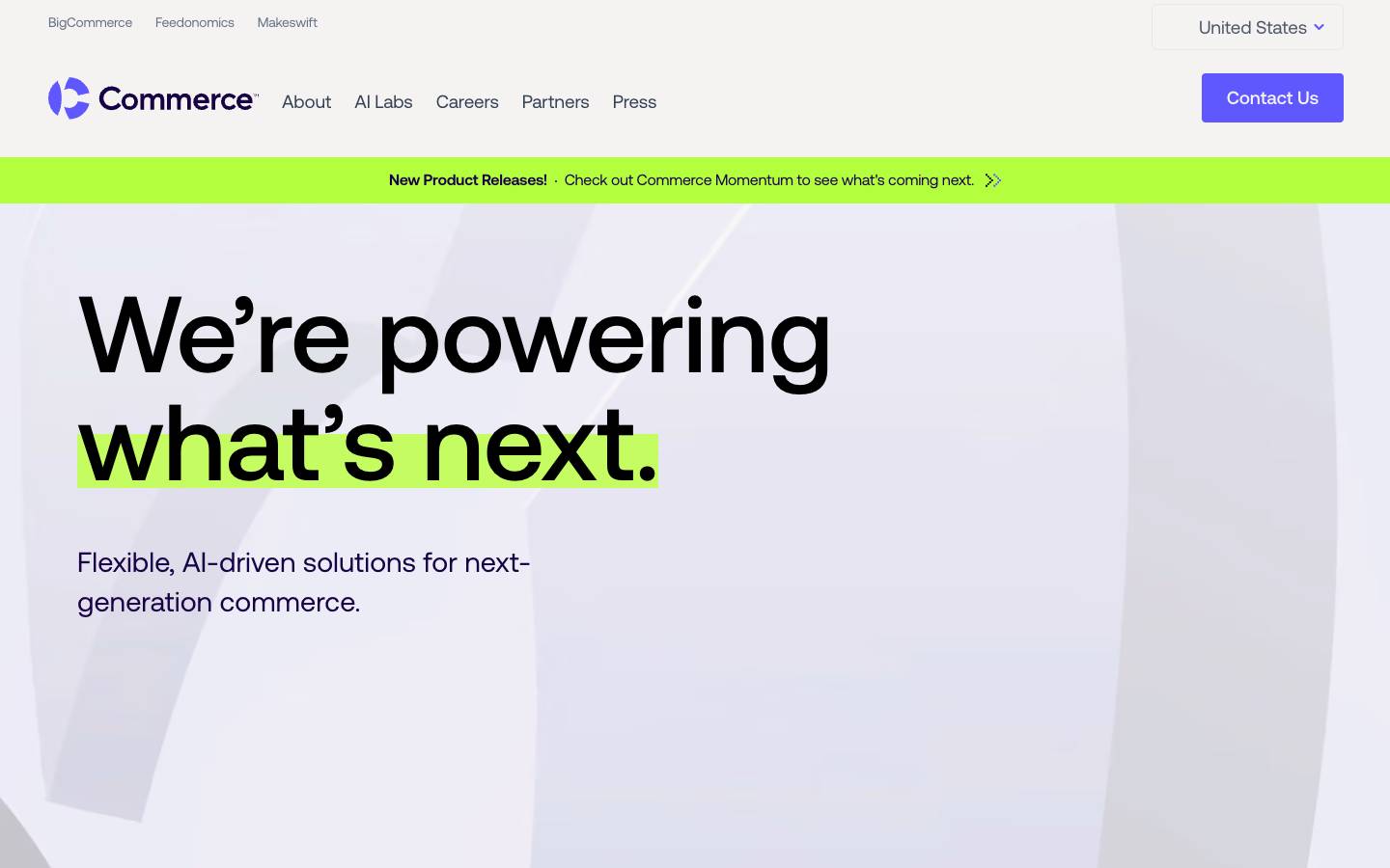 Commerce's homepage, as read on Oct 2, 2026