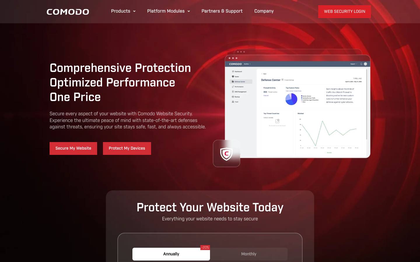 Comodo's homepage, as read on Oct 2, 2026