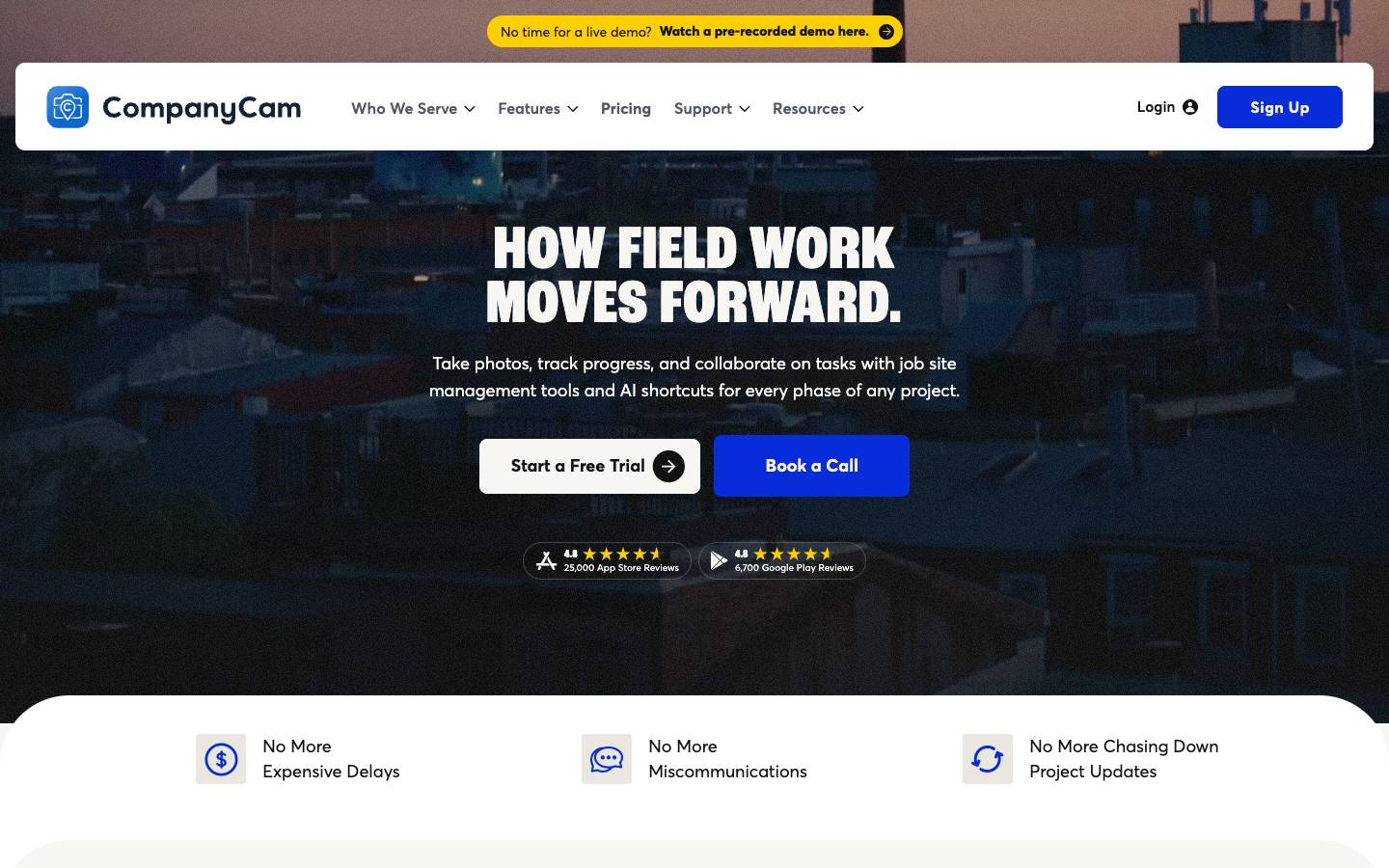CompanyCam's homepage, as read on Oct 2, 2026