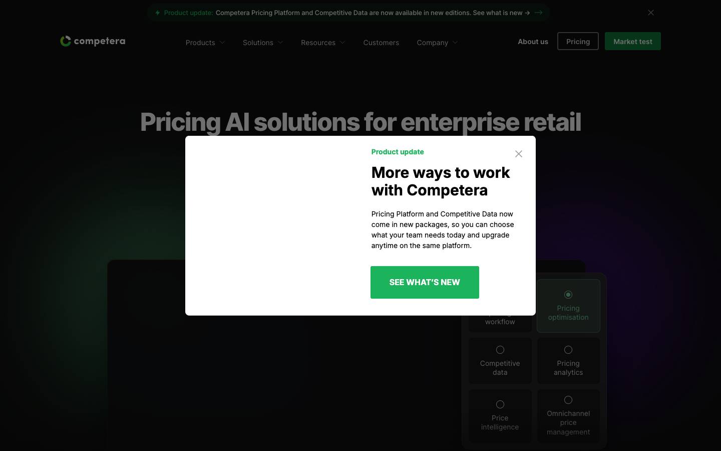 Competera's homepage, as read on Oct 2, 2026